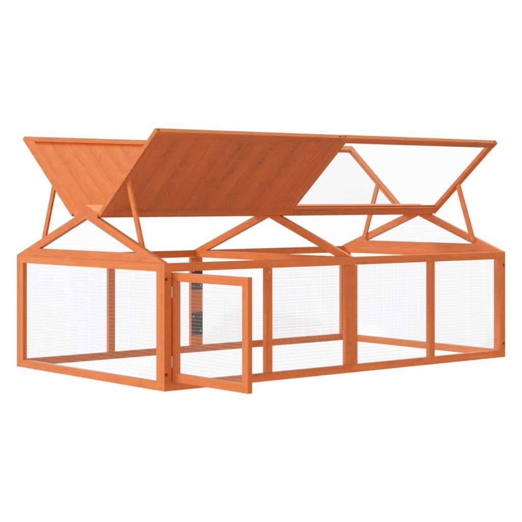 vidaXL Freilaufgehege Braun 200x112,5x74 cm Massivholz Kiefer