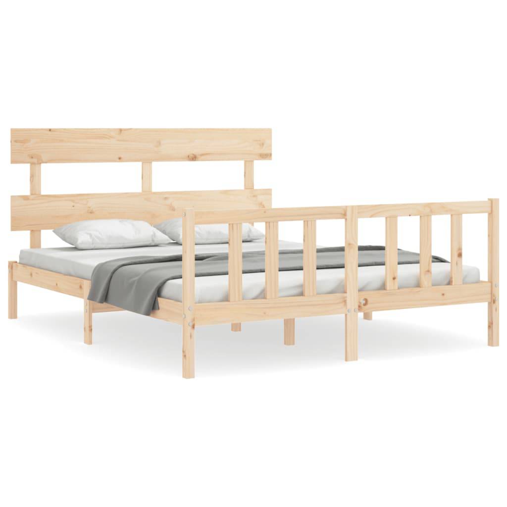 vidaXL Massivholzbett ohne Matratze 160x200 cm Kiefernholz
