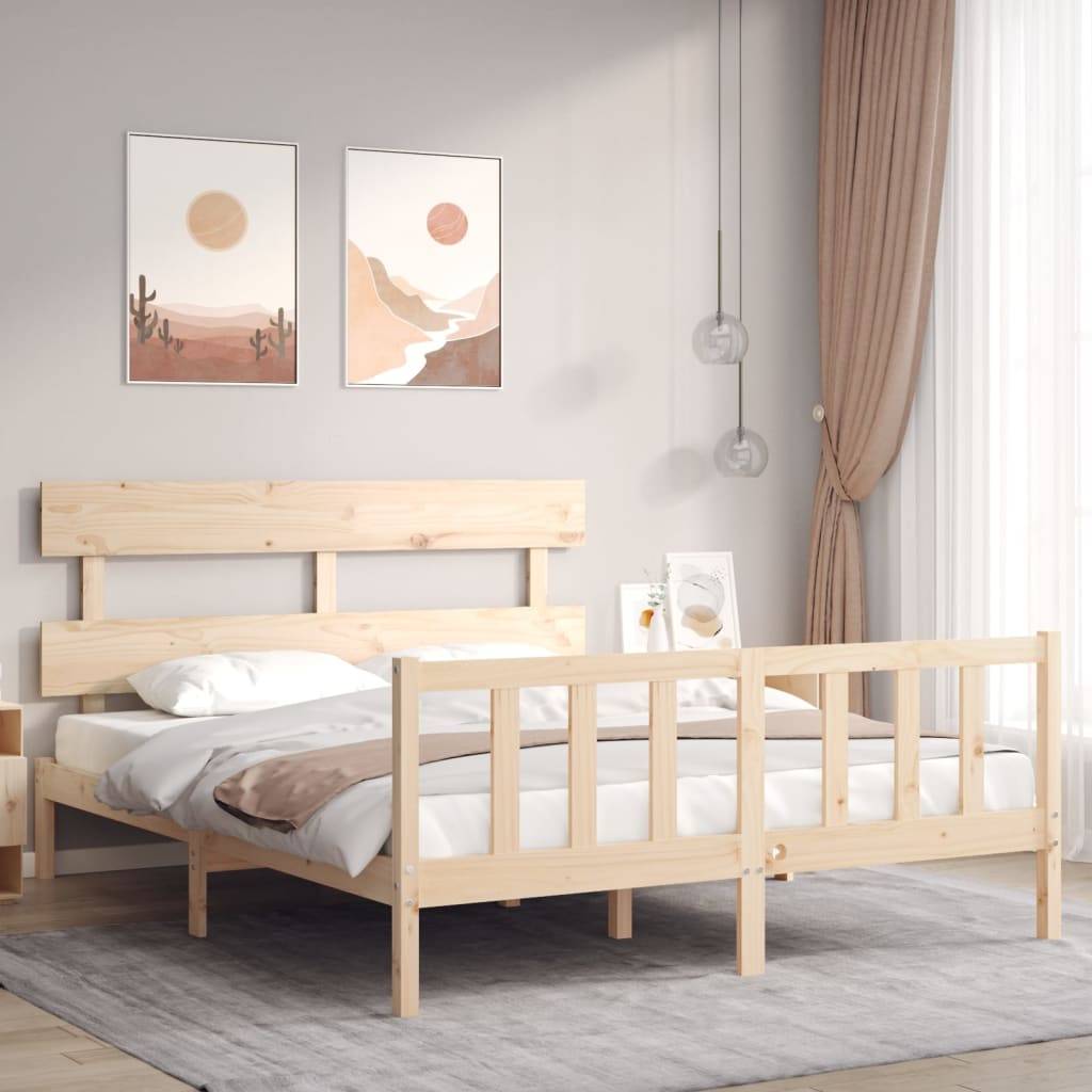 vidaXL Massivholzbett ohne Matratze 160x200 cm Kiefernholz