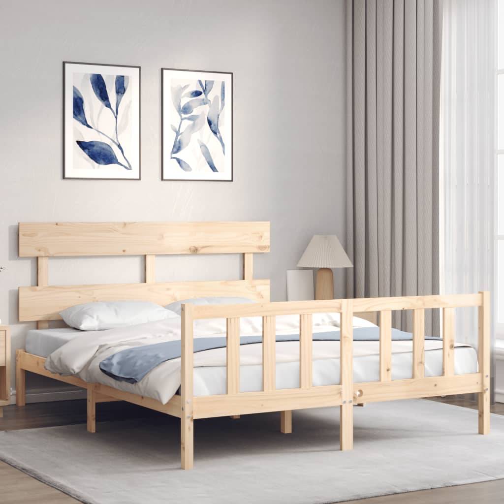 vidaXL Massivholzbett ohne Matratze 160x200 cm Kiefernholz