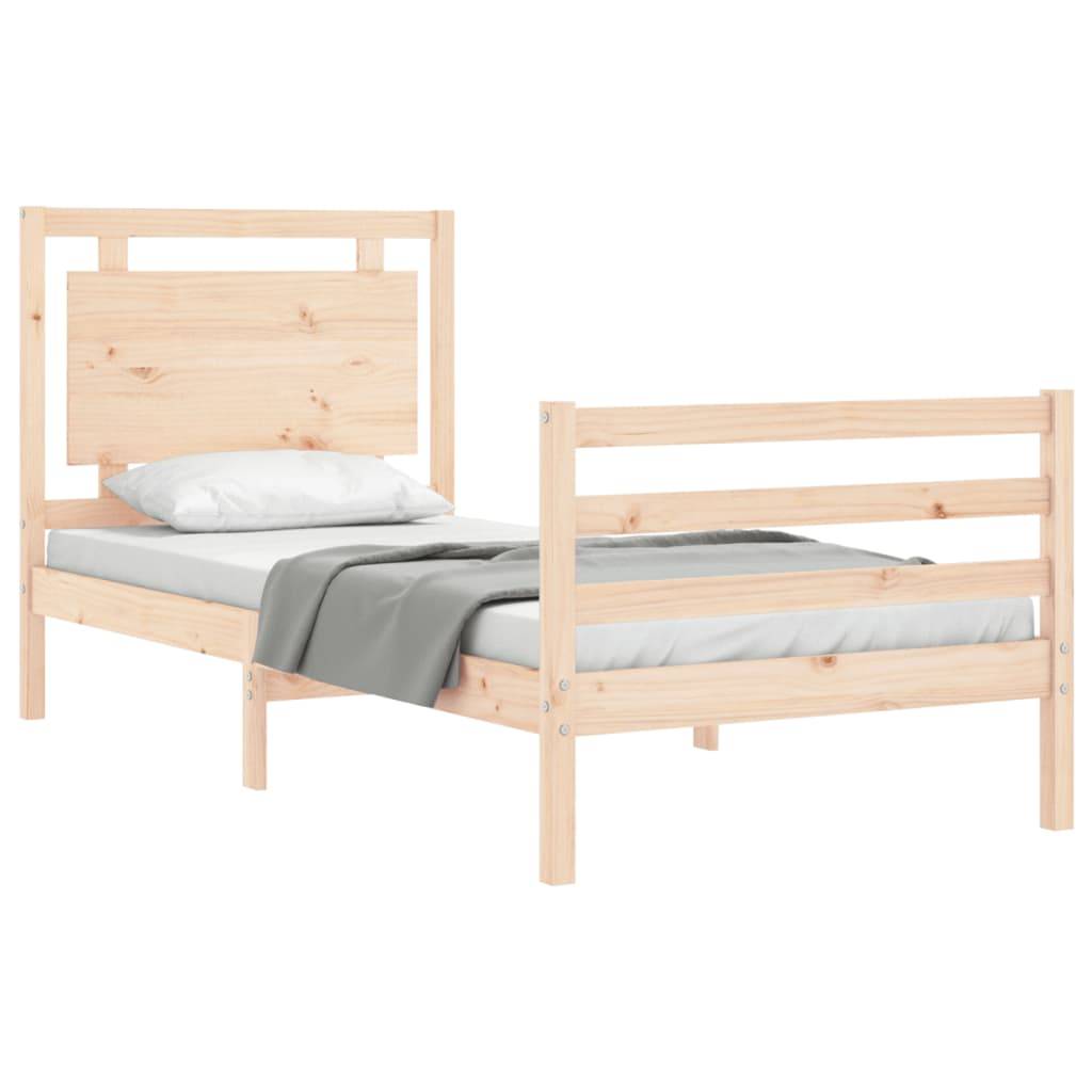 vidaXL Massivholzbett mit Kopfteil 100x200 cm