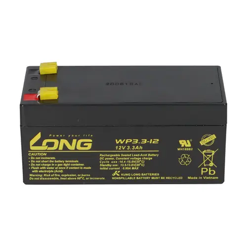 Kung Long WP3.3-12 12V 3,3Ah AGM Blei Vlies wartungsfrei Kung Long WP3.3-12 12V 3,3Ah AGM Blei Vlies wartungsfrei
