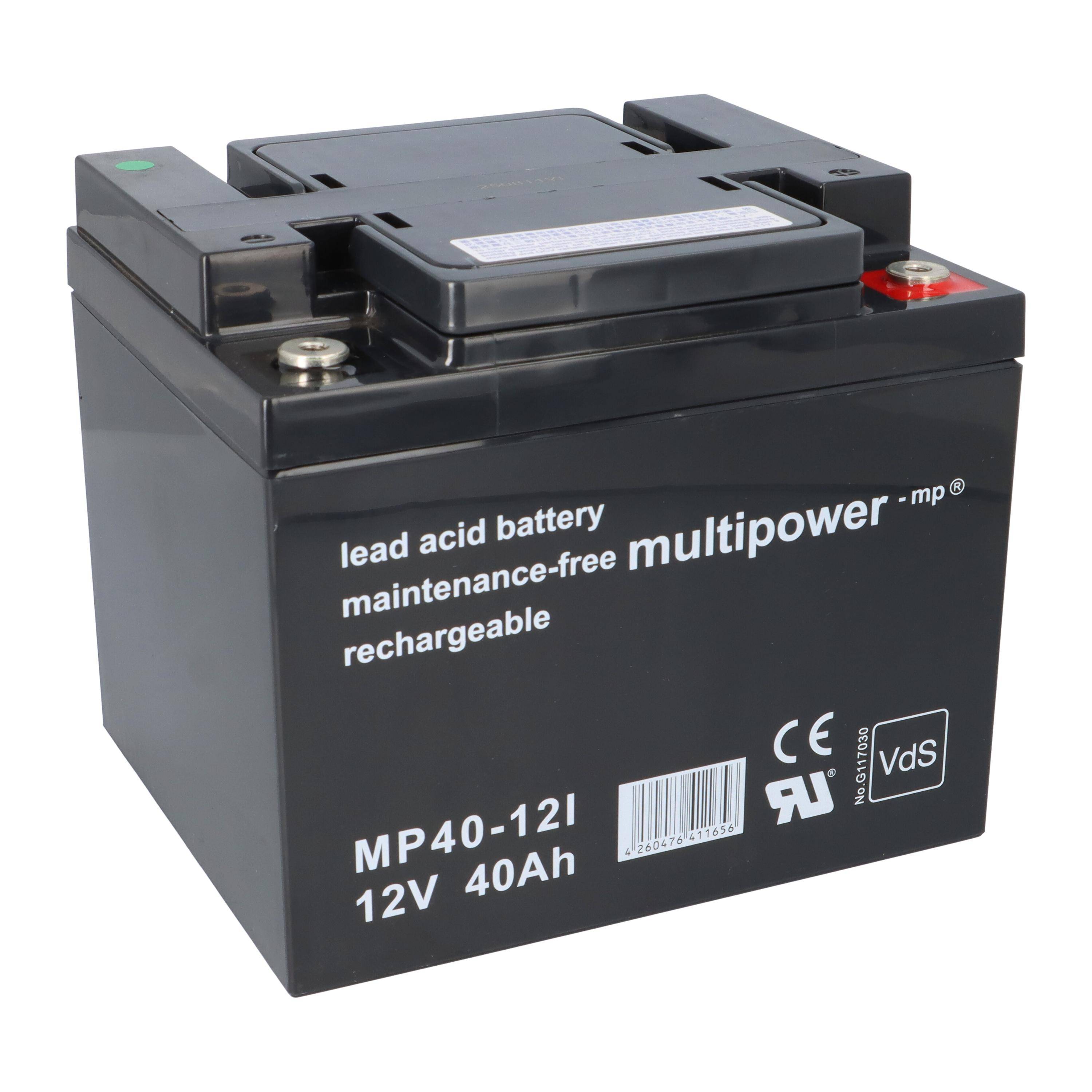 Multipower Blei-Akku MP40-12 Pb 12V 40Ah M6 Schraubanschluss