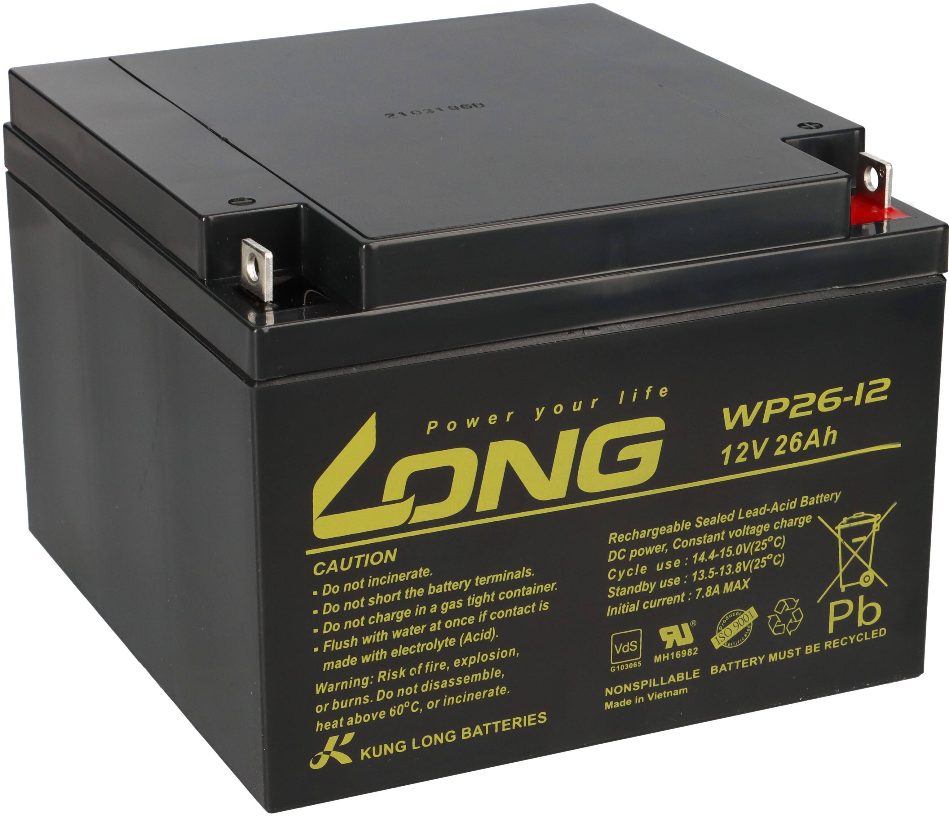 Kung Long WP26-12 12V 26Ah VdS Akku AGM GEL Blei Batterie