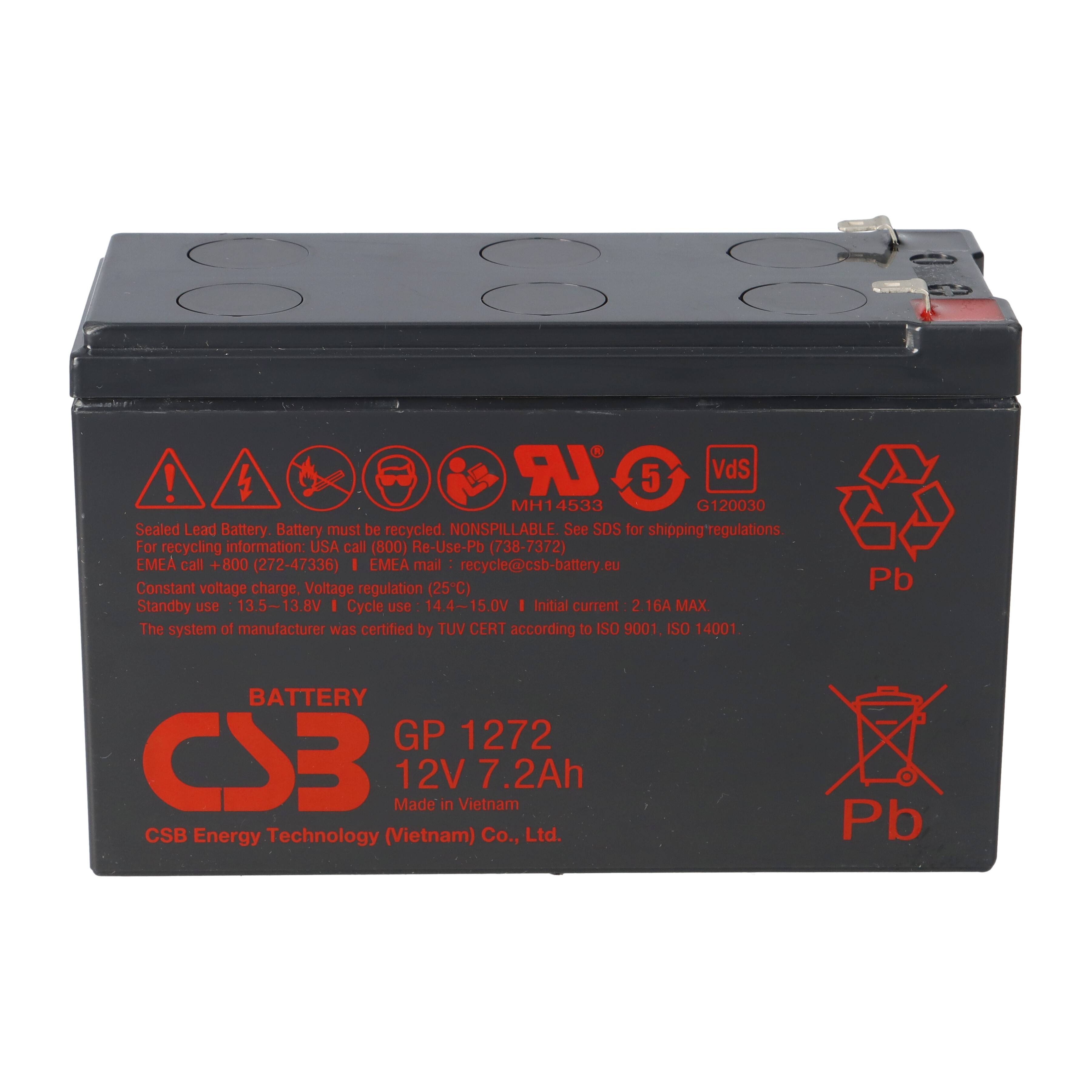 CSB GP1272 AGM Bleiakku 12V 7,2Ah T1 / Faston 4,8 mm
