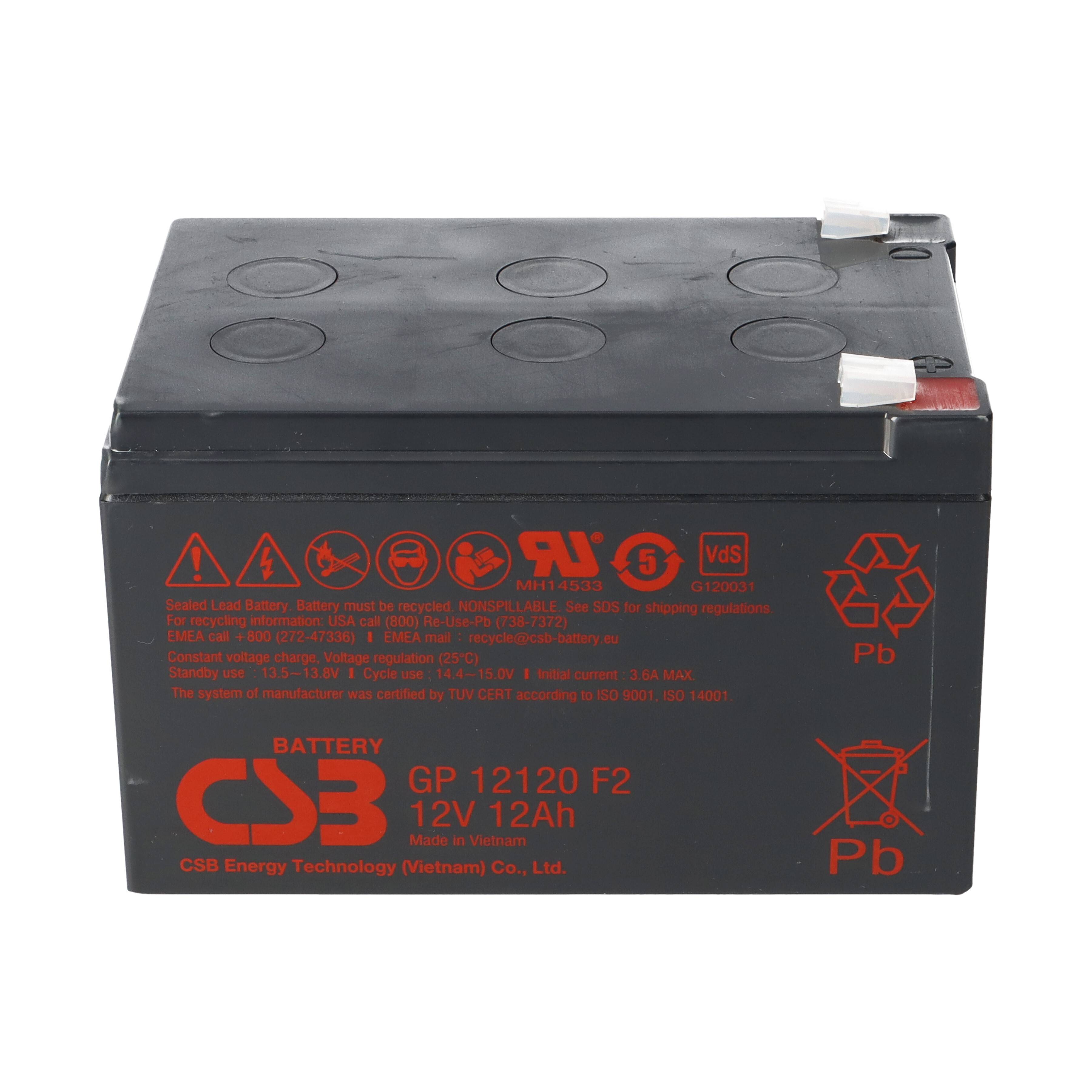 CSB Blei-Akku GP12120 F2 12V 12Ah AGM 6,3mm Faston