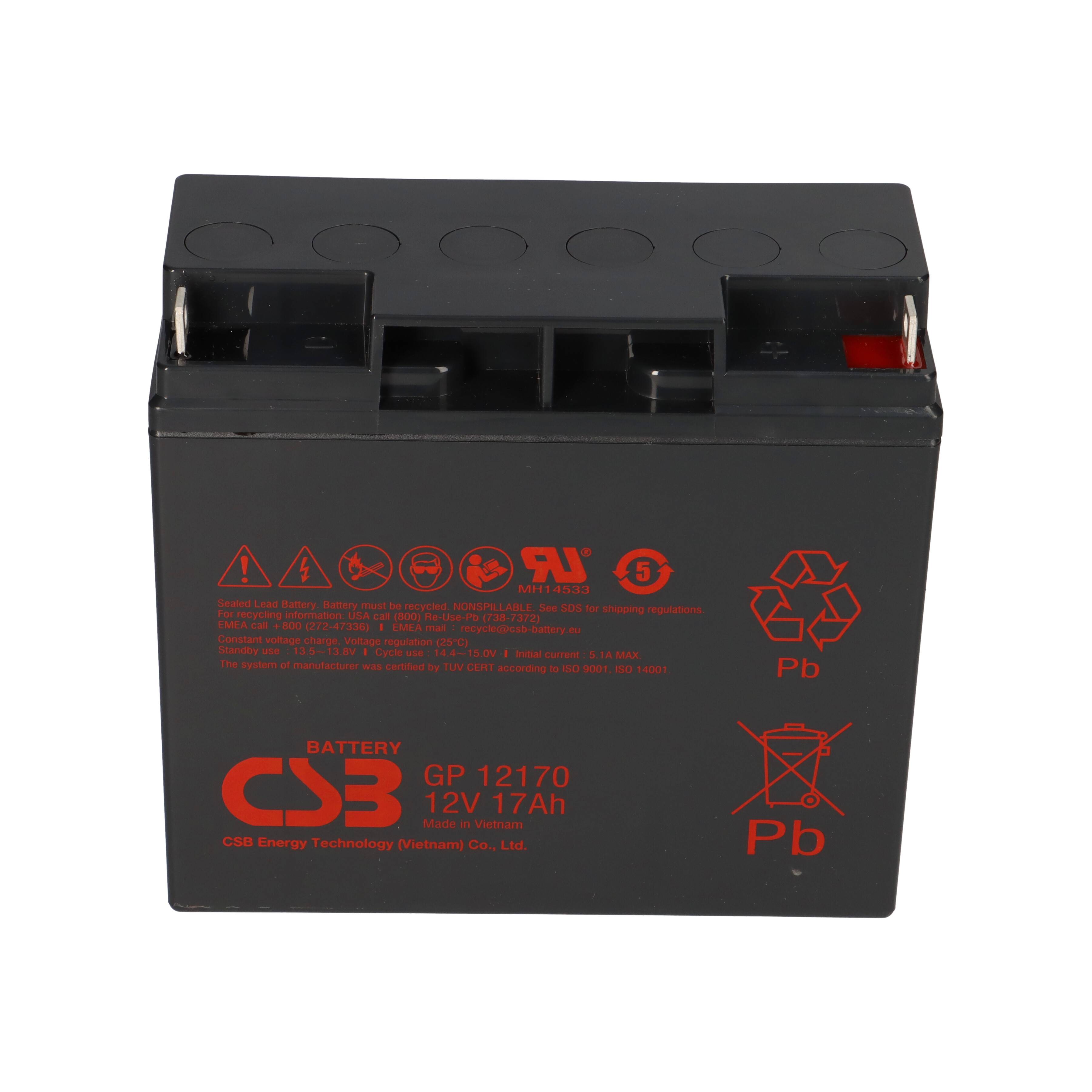 CSB GP12170 AGM Bleiakku 12V 17Ah M5-Flachpol / B1-B3 gemäß Ausführung