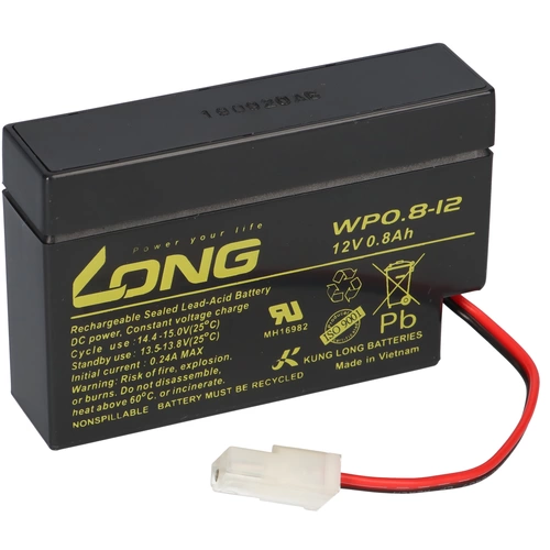 Kung Long WP 0.8-12 12V 0,8Ah AMP Stecker AGM Blei Batterie Kung Long WP 0.8-12 12V 0,8Ah AMP Stecker AGM Blei Batterie