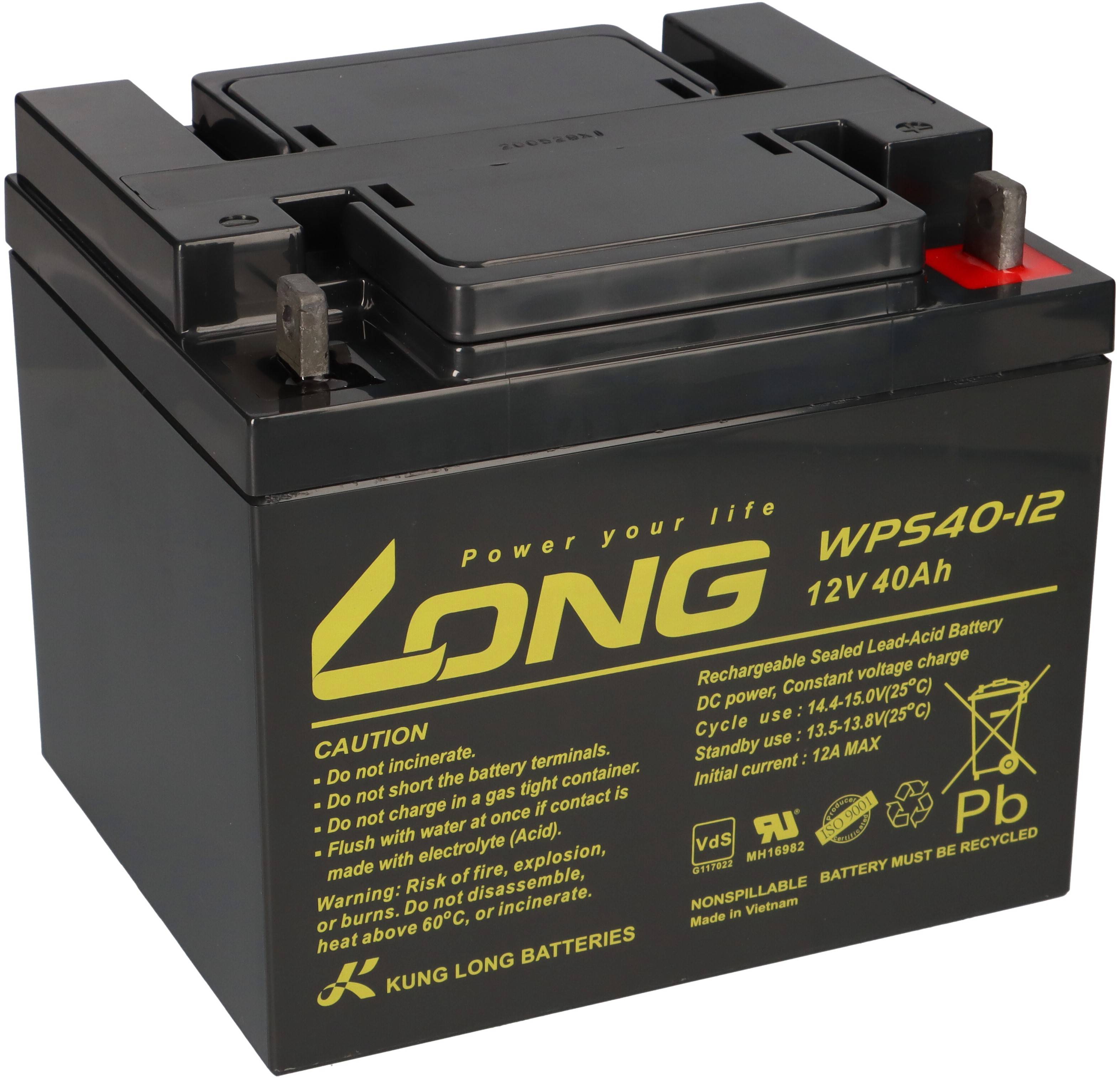 Kung Long WPS40-12 12V 40Ah AGM Bleiakku M6 VdS