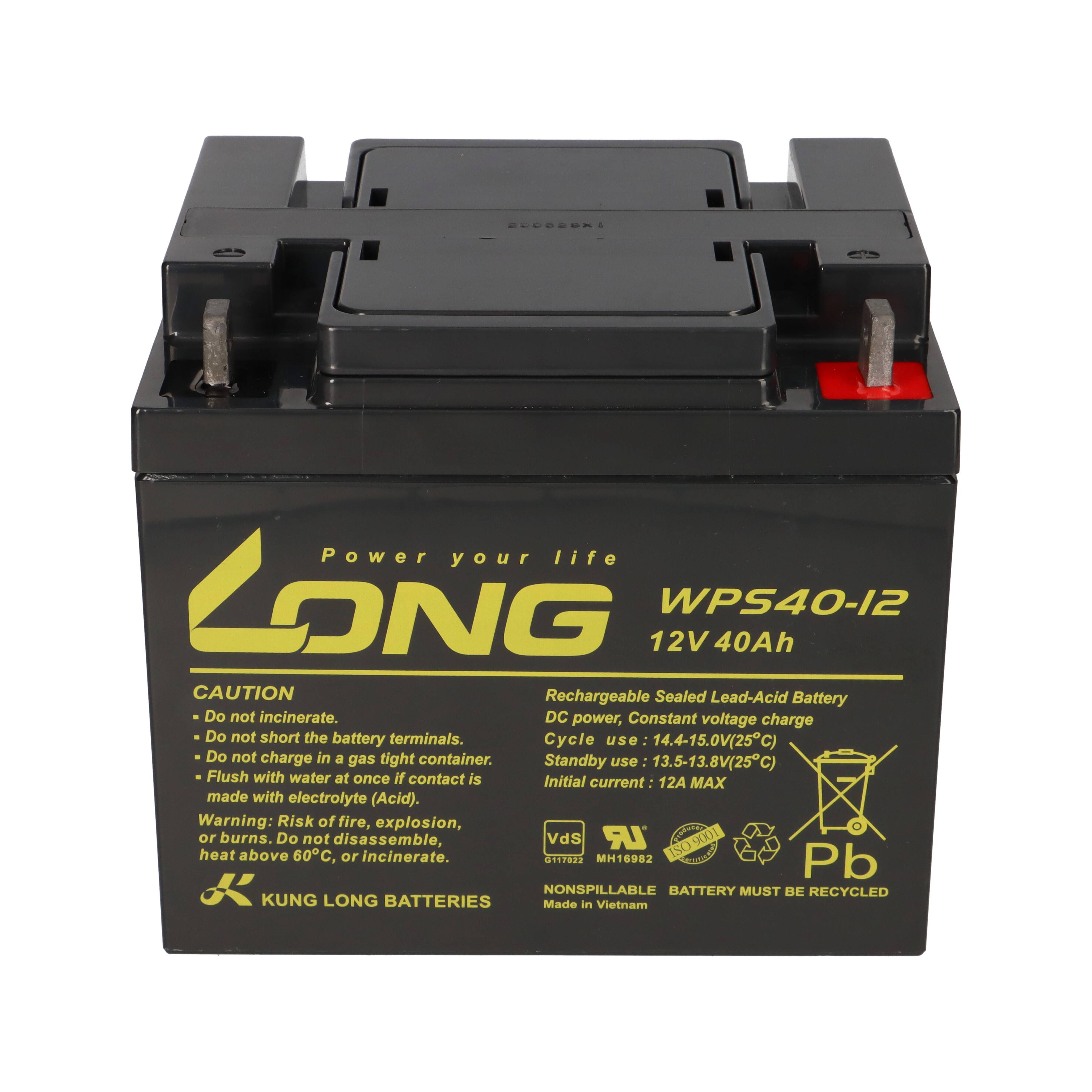 Kung Long WPS40-12 Akku 12V 40Ah Pb Batterie Bleigel mit VDS