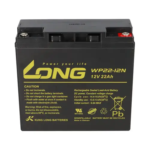 Kung Long WP22-12N 12V 22Ah Batterie AGM Blei Akku wartungsfrei zyklisch Kung Long WP22-12N 12V 22Ah Batterie AGM Blei Akku wartungsfrei zyklisch