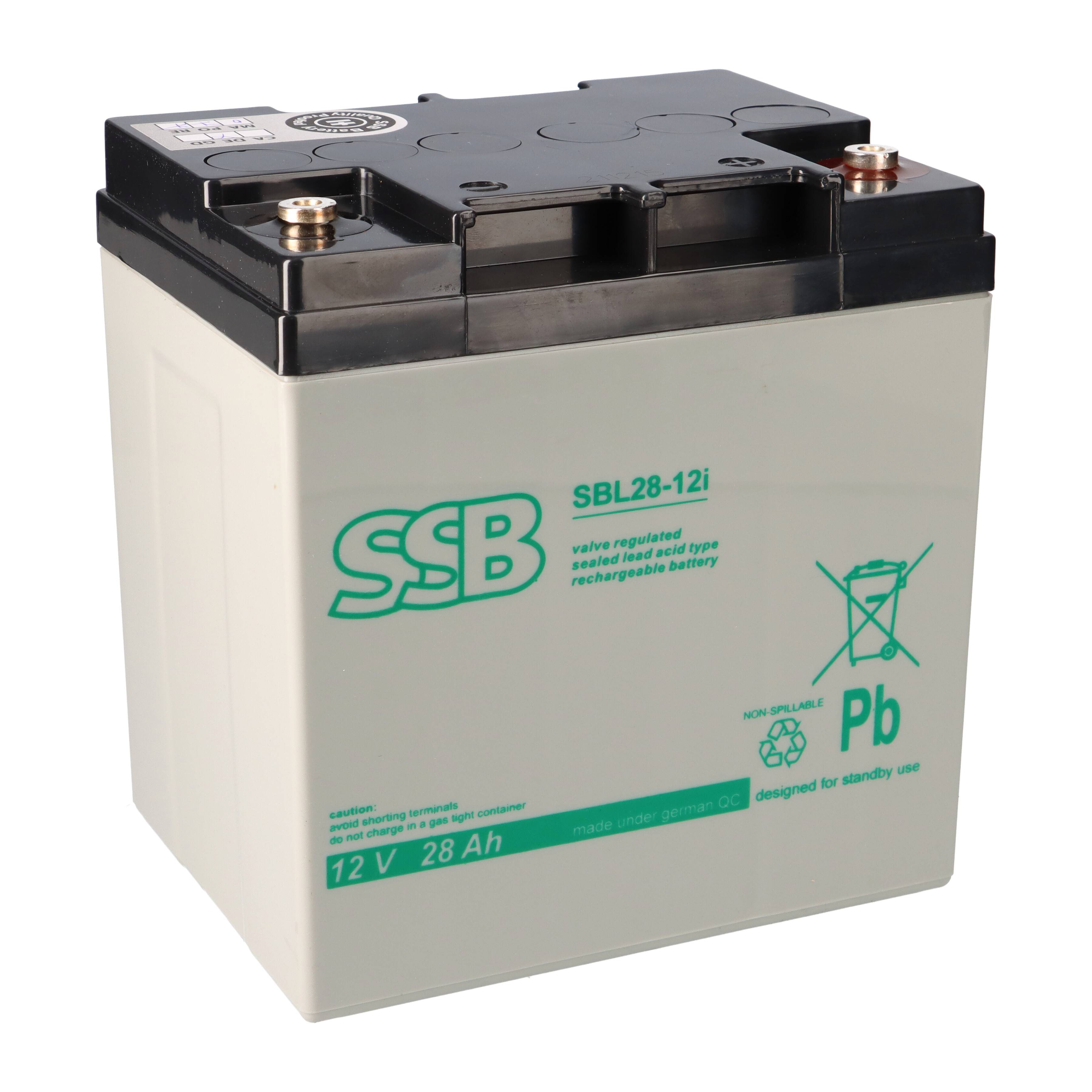 SSB Blei Akku SBL 28-12i AGM Batterie M5 Schraubanschluss - 12V 28Ah