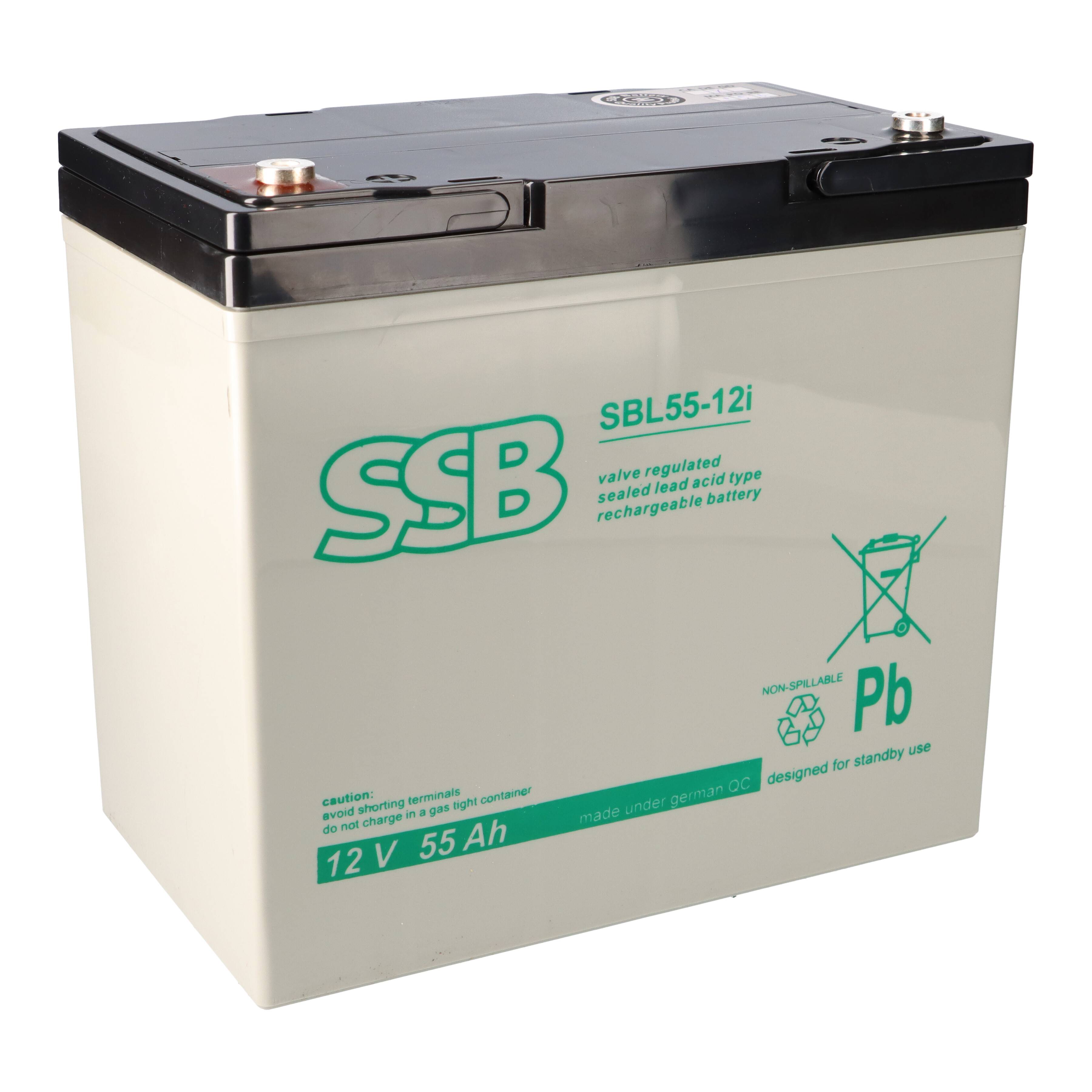 SSB Battery SBL55-12i AGM Bleiakku 12V 55Ah M6-Schraubanschluss