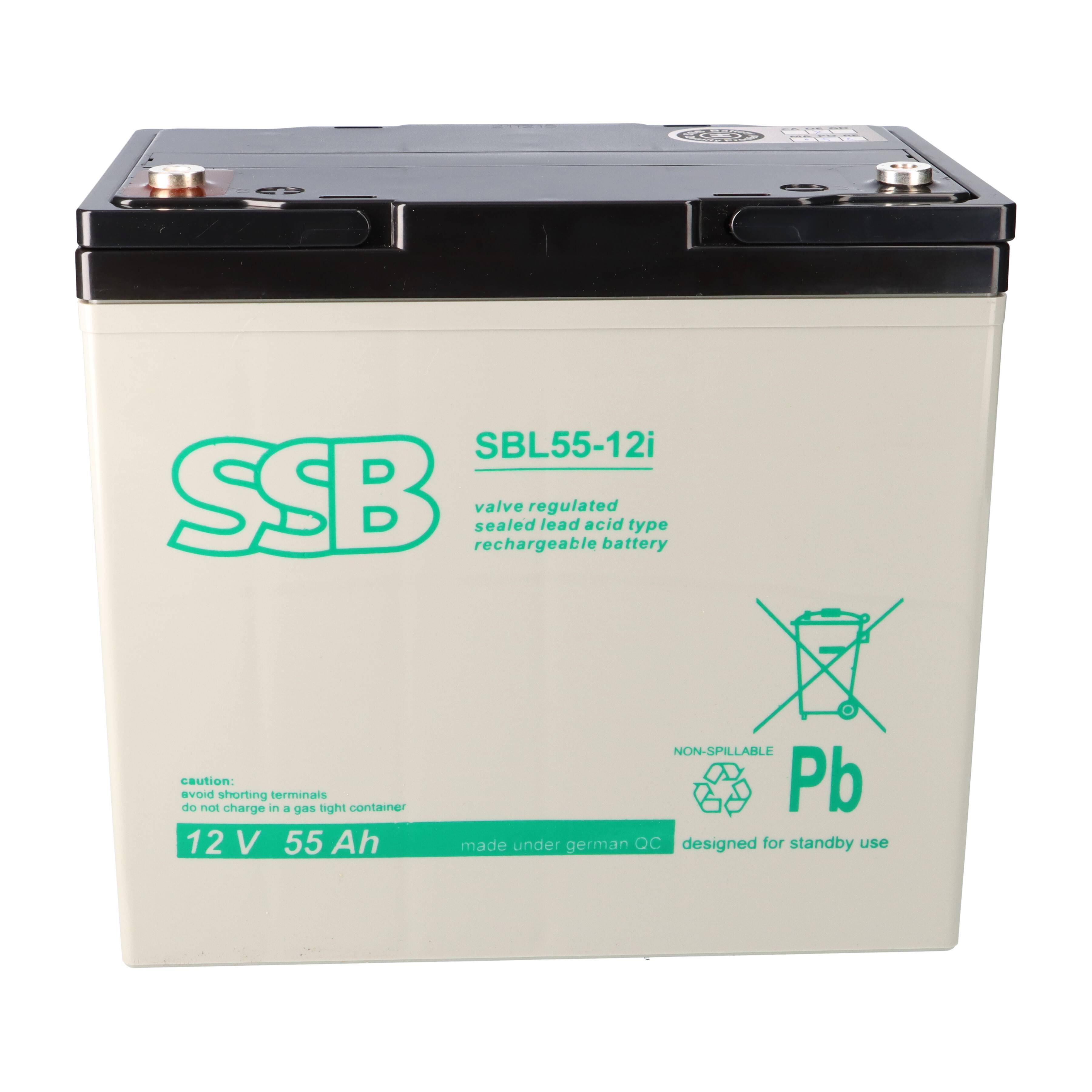 SSB Battery SBL55-12i AGM Bleiakku 12V 55Ah M6-Schraubanschluss