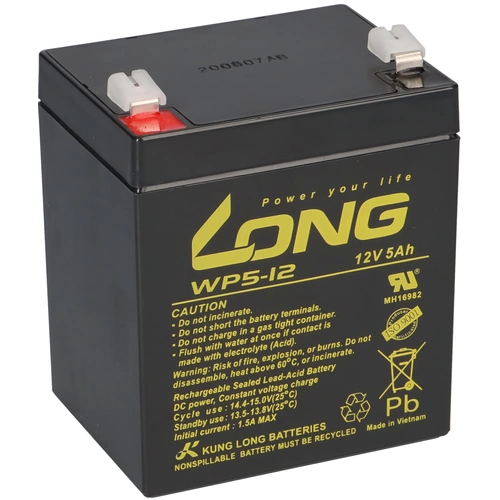 Kung Long Blei Akku 12V 5Ah WP5-12 Faston 6,3 mm Kung Long Blei Akku 12V 5Ah WP5-12 Faston 6,3 mm