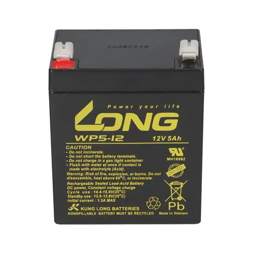 Kung Long Blei Akku 12V 5Ah WP5-12 Faston 6,3 mm Kung Long Blei Akku 12V 5Ah WP5-12 Faston 6,3 mm