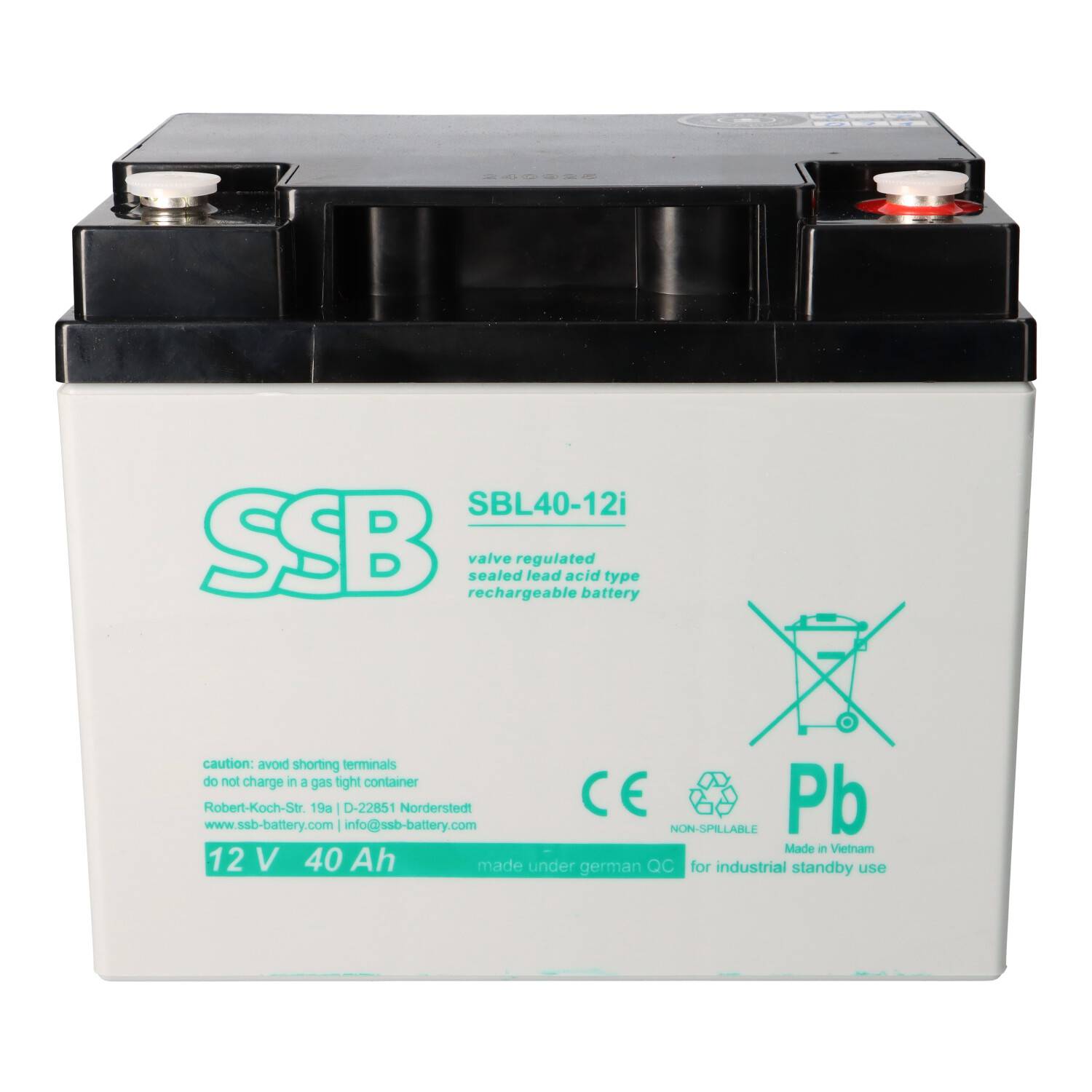 SSB Blei Akku SBL 40-12i AGM Batterie M6 Schraubanschluss - 12V 40Ah
