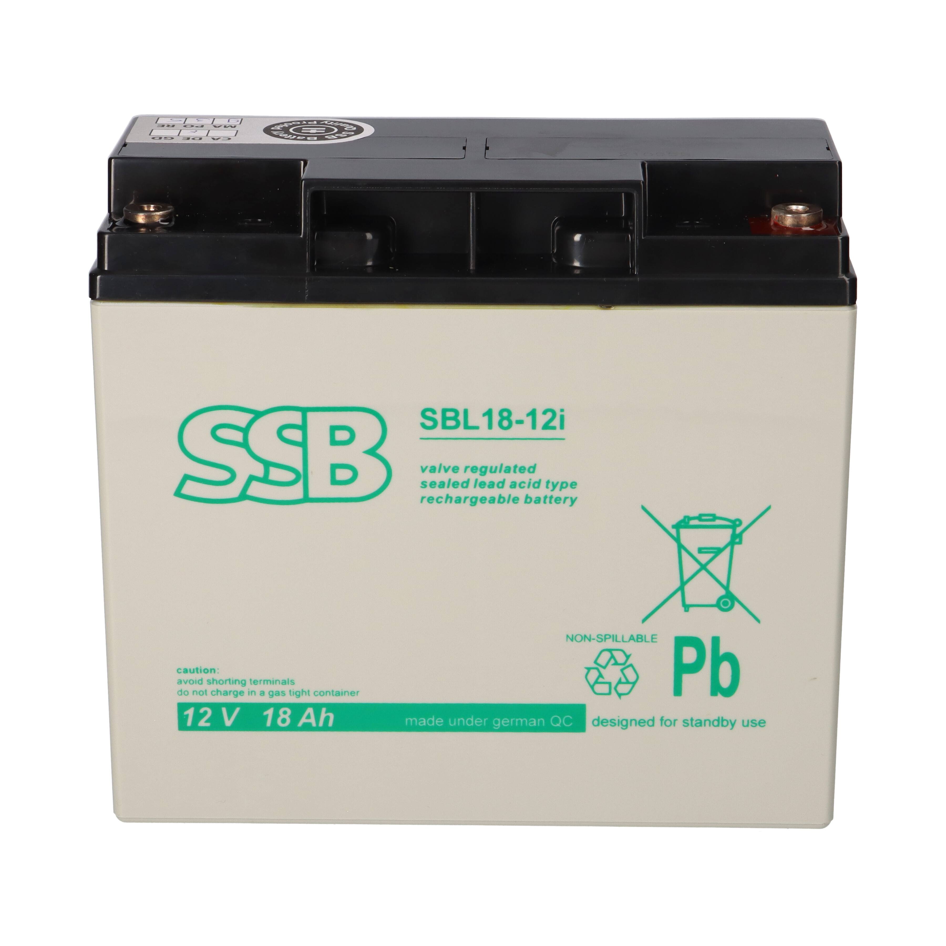 SSB Battery SBL18-12i AGM Bleiakku 12V 18Ah M5-Schraubanschluss
