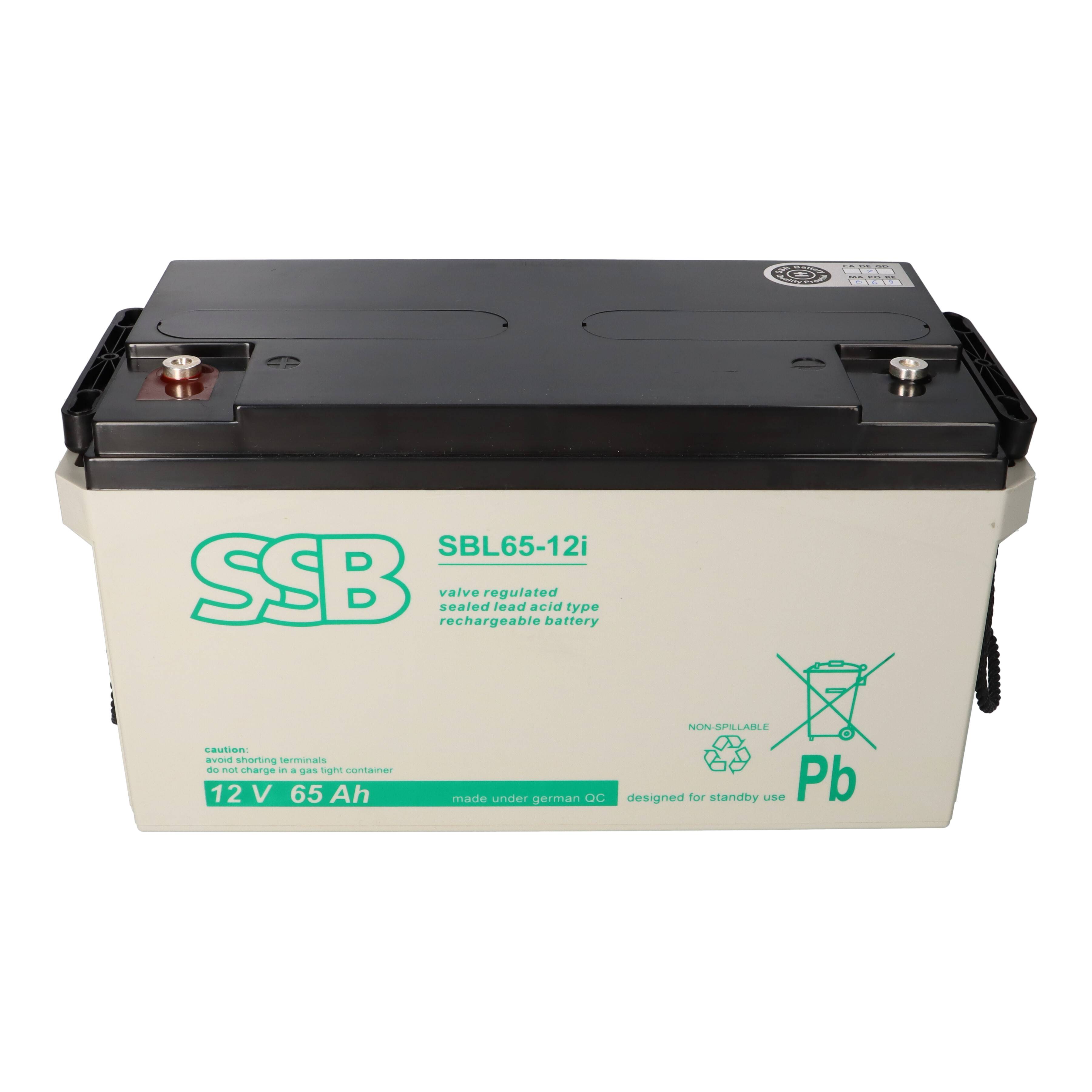 SSB Battery SBL65-12i AGM Bleiakku 12V 65Ah M6-Schraubanschluss