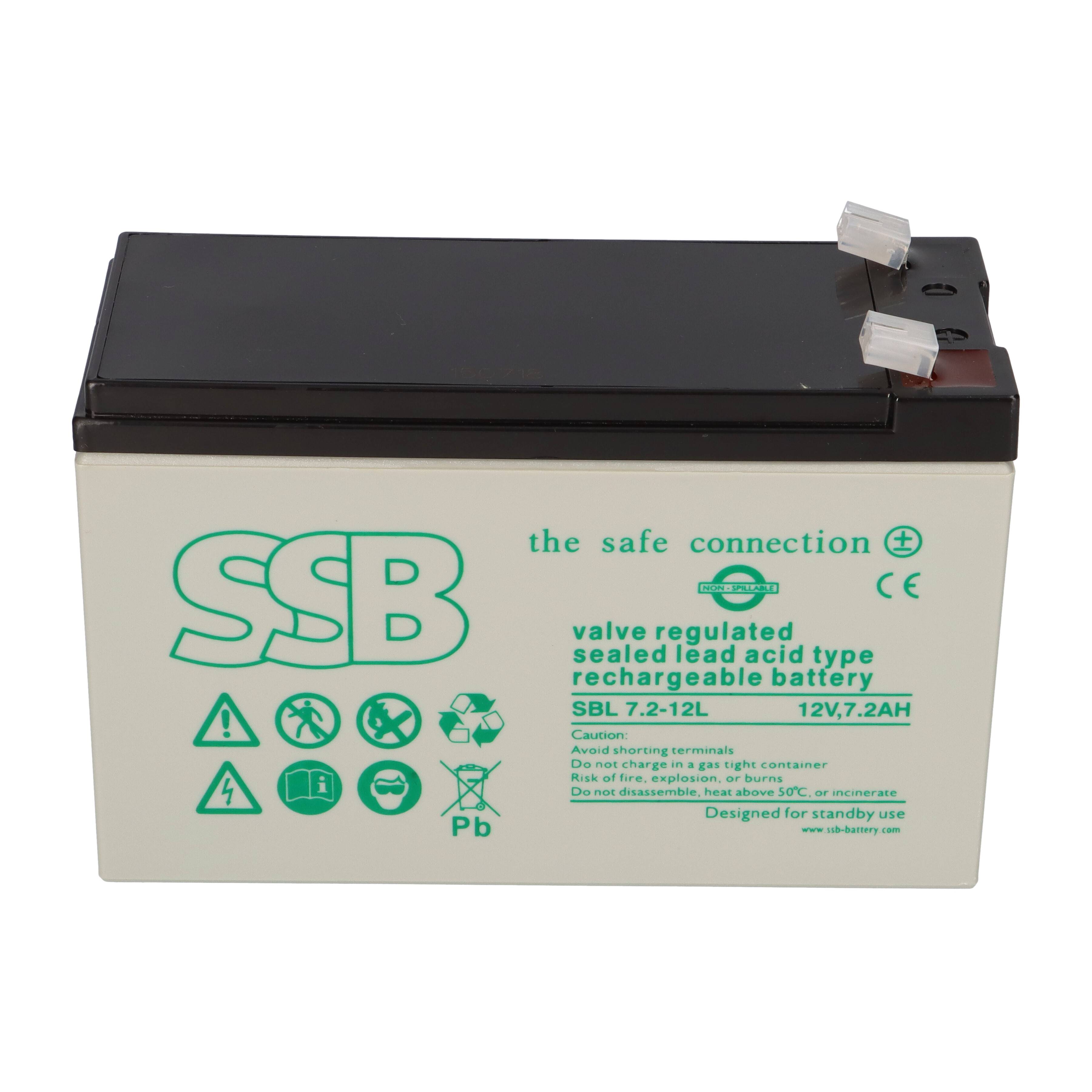 SSB Battery SBL7.2-12L AGM Bleiakku 12 V 7,2 Ah T2/Faston 6,3 mm