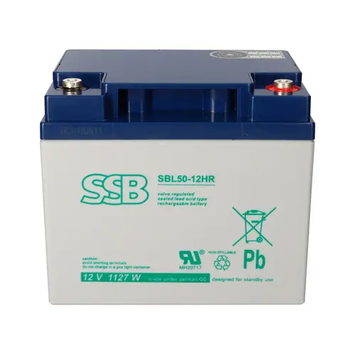 SSB Blei Akku SBL 50-12HR AGM Batterie M6 Schraubanschluss - 12V 1227W SSB Blei Akku SBL 50-12HR AGM Batterie M6 Schraubanschluss - 12V 1227W
