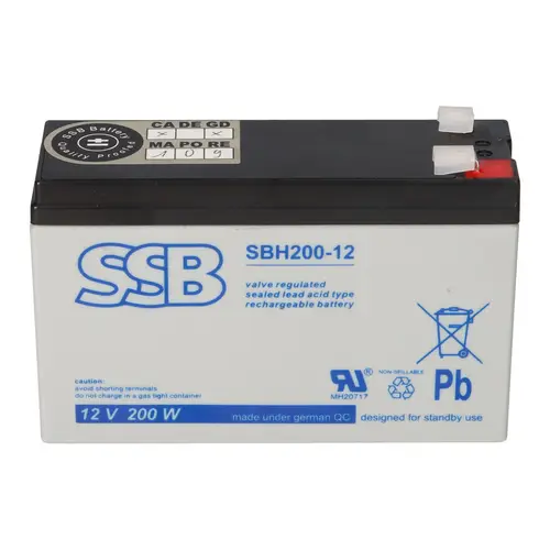 SSB Blei Akku SBH 200-12 AGM Batterie 4,8mm/6,3mm Faston - 12V 4,6Ah 171W SSB Blei Akku SBH 200-12 AGM Batterie 4,8mm/6,3mm Faston - 12V 4,6Ah 171W