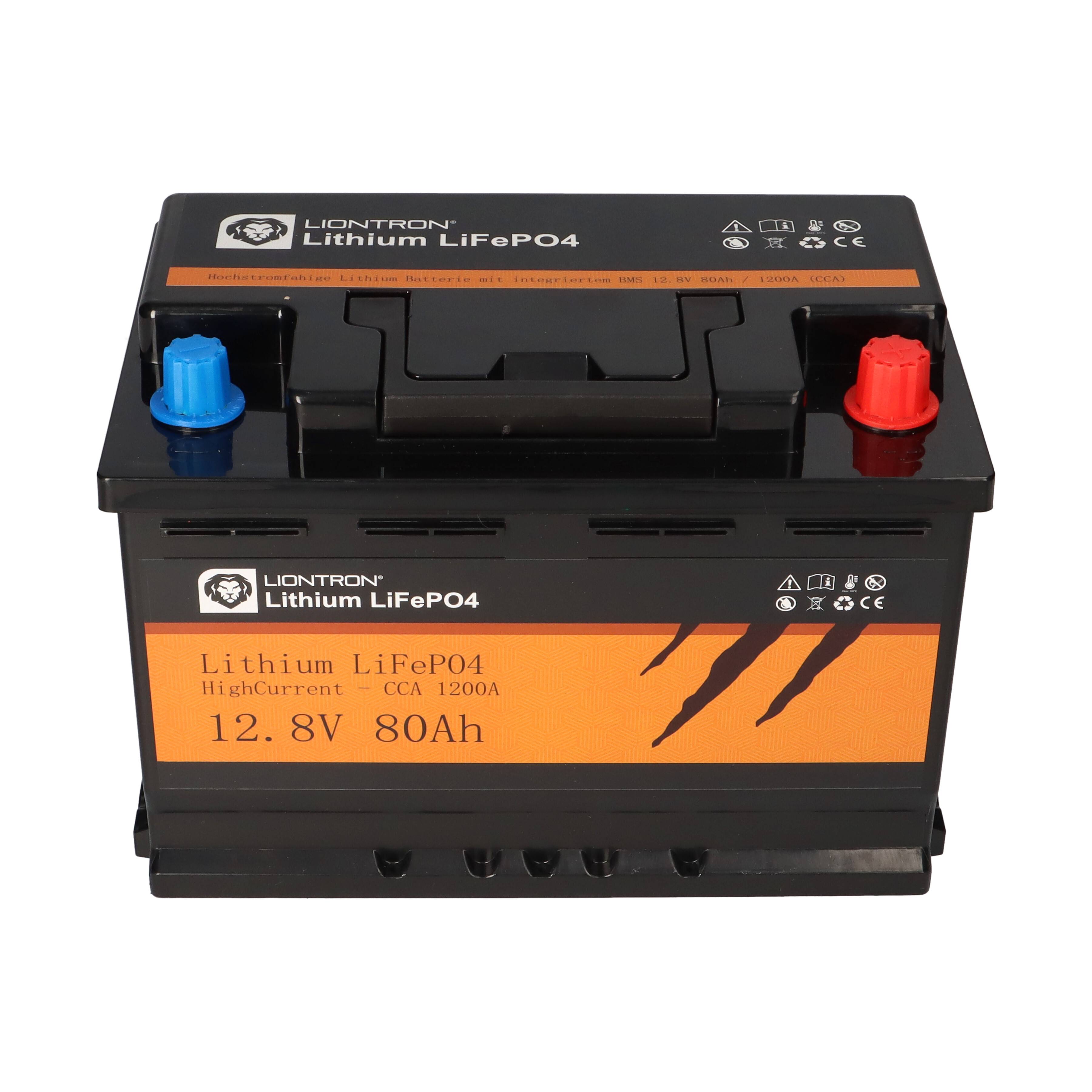 LIONTRON LiFePO4 Akku 12,8V 80Ah HighCurrent 1200 A CCA mit BMS