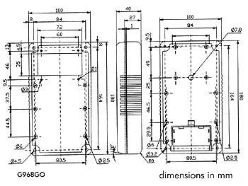 TRAGBARES GEHÄUSE - GRAU - 180 x 100 x 43mm - MIT AUSSPARUNG FÜR DAS DISPLAY