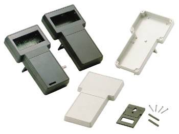 GEHÄUSE IN T-FORM - GRAU - 237/95 x 131/95 x 43 mm - MIT AUSSPARUNG FÜR DAS DISPLAY