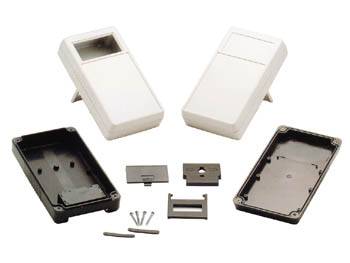 TRAGBARES GEHÄUSE - GRAU - 180 x 100 x 43mm - MIT AUSSPARUNG FÜR DAS DISPLAY