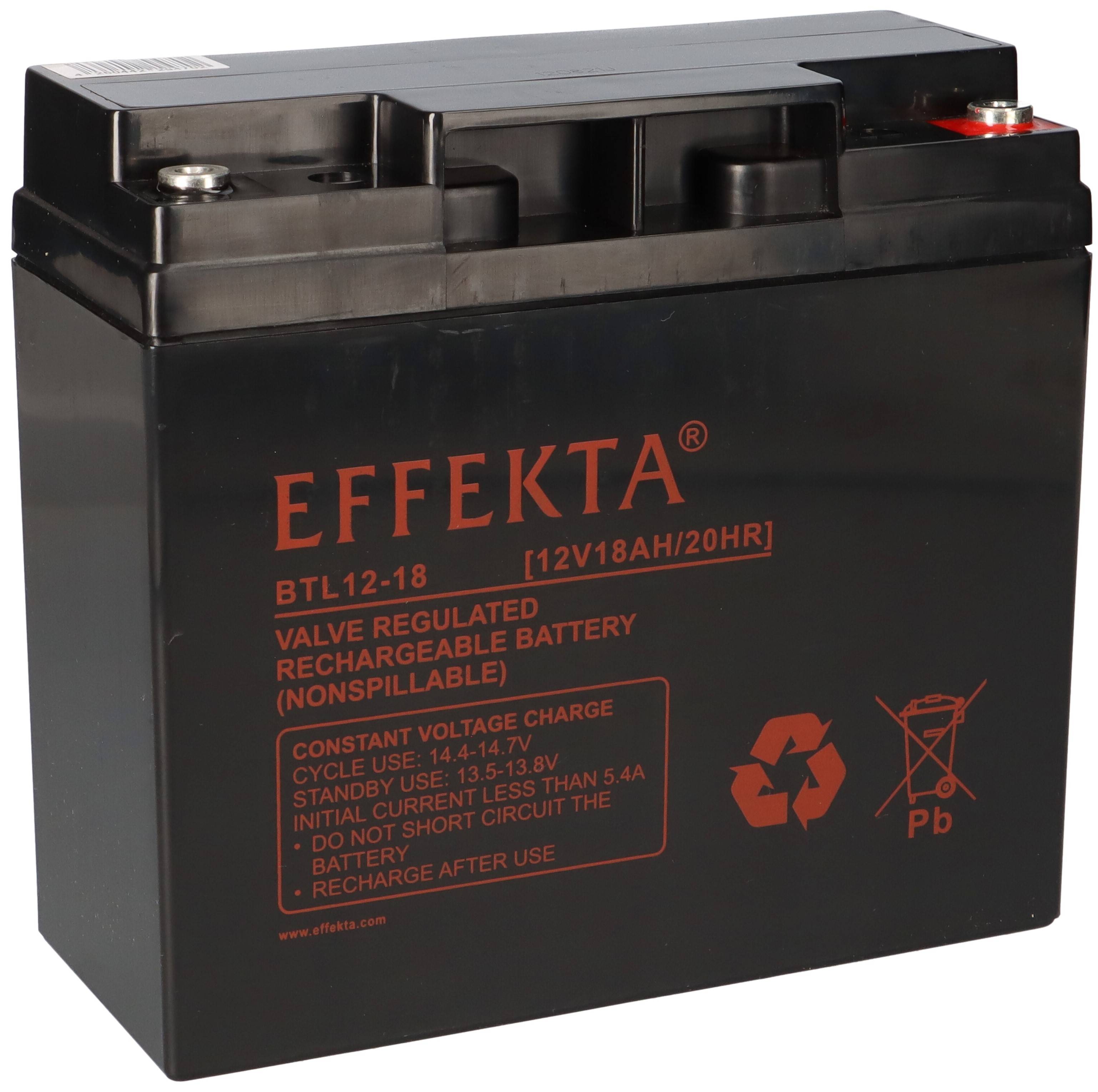 Effekta BTL 12-18 Blei-Vlies-Akku AGM VRLA 12V 18Ah Blei Akku
