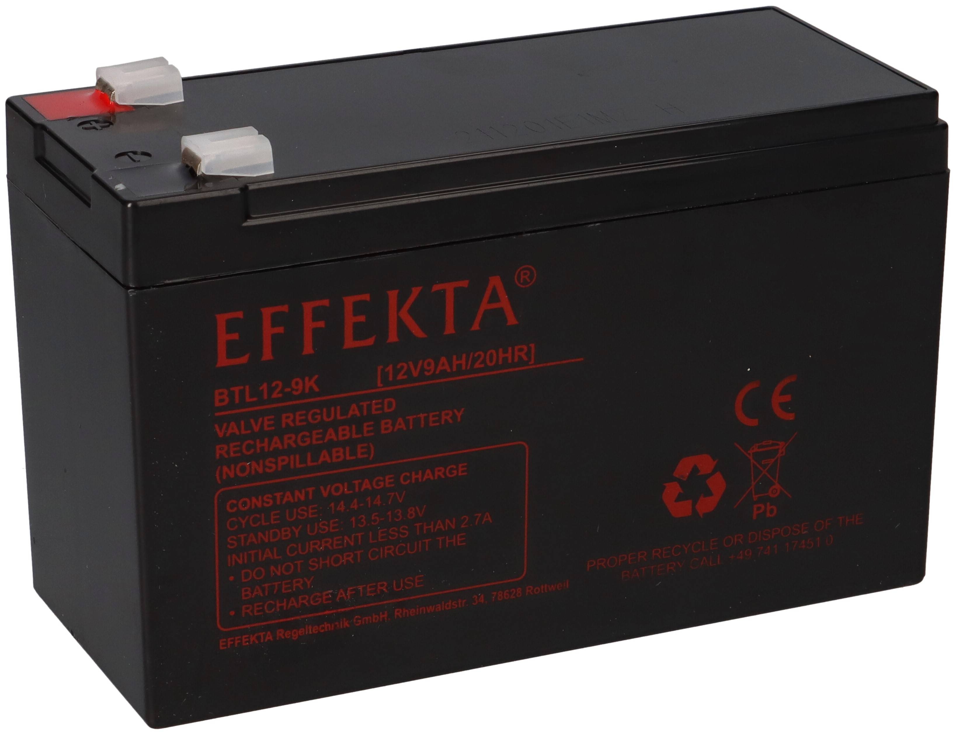 Effekta BTL 12-9K Blei-Vlies Akku AGM VRLA 12V 9Ah