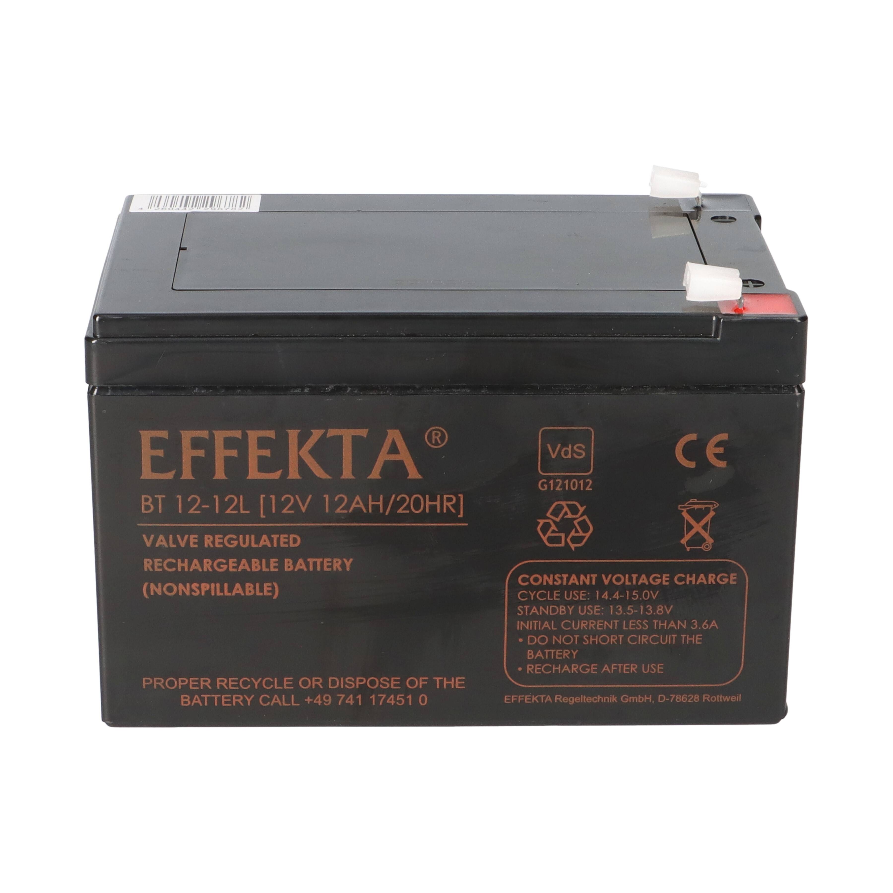 Effekta BT 12-12L AGM Bleiakku 12V 12Ah VdS – wartungsfreier VRLA-Akku