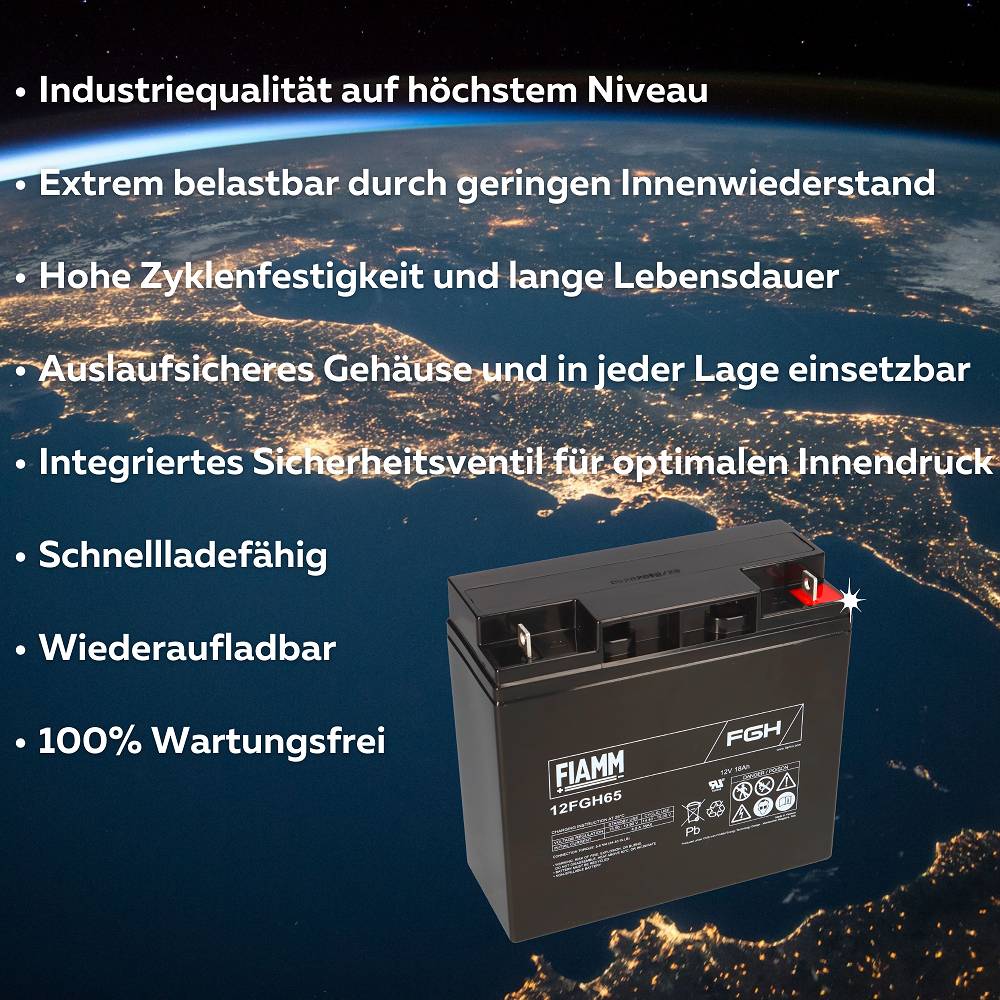 Fiamm Blei-Akku 12FGH65 Pb 12V / 18Ah M5