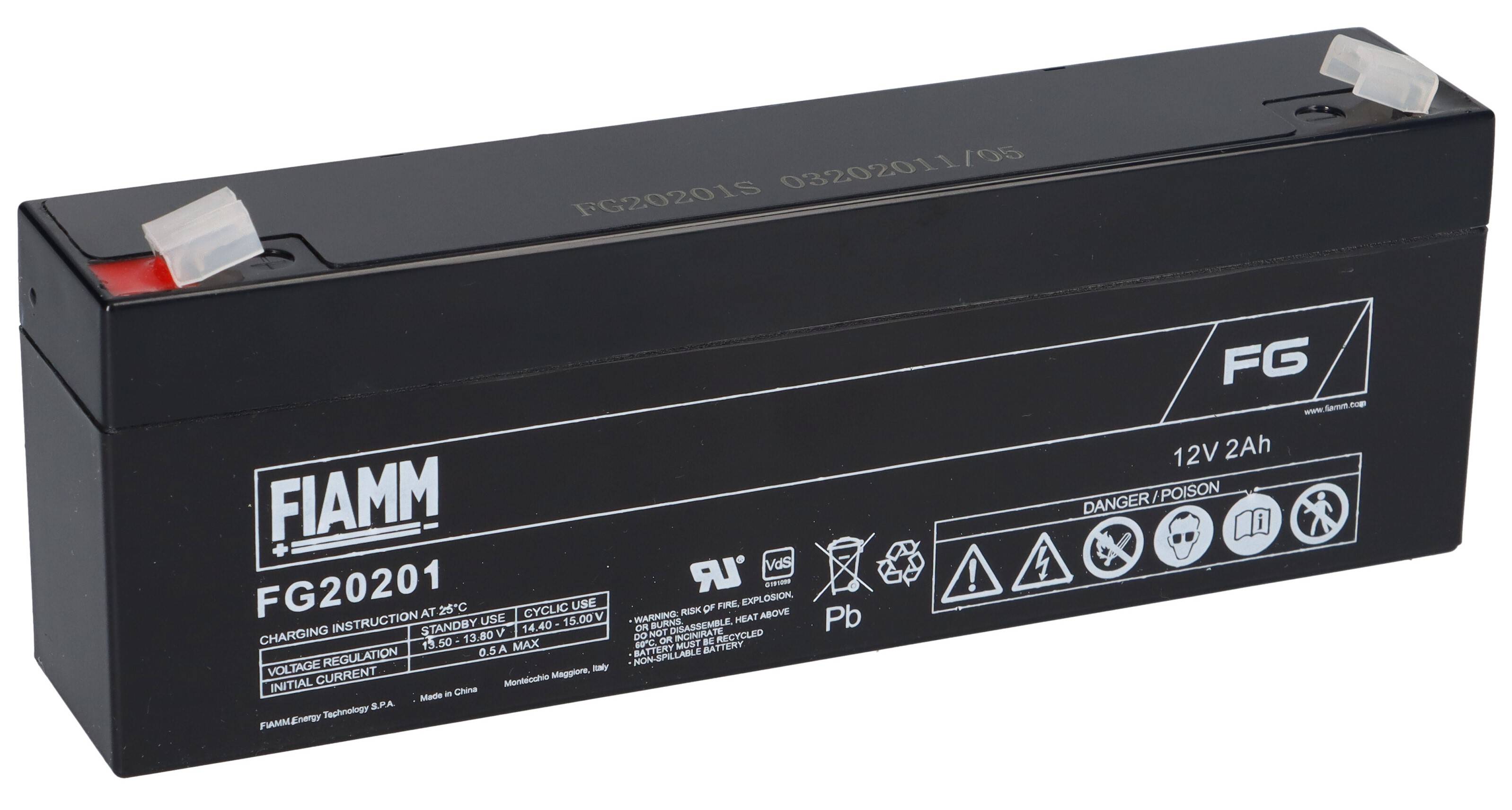 Fiamm Blei-Akku FG20201 Pb 12V / 2Ah Faston 4,8