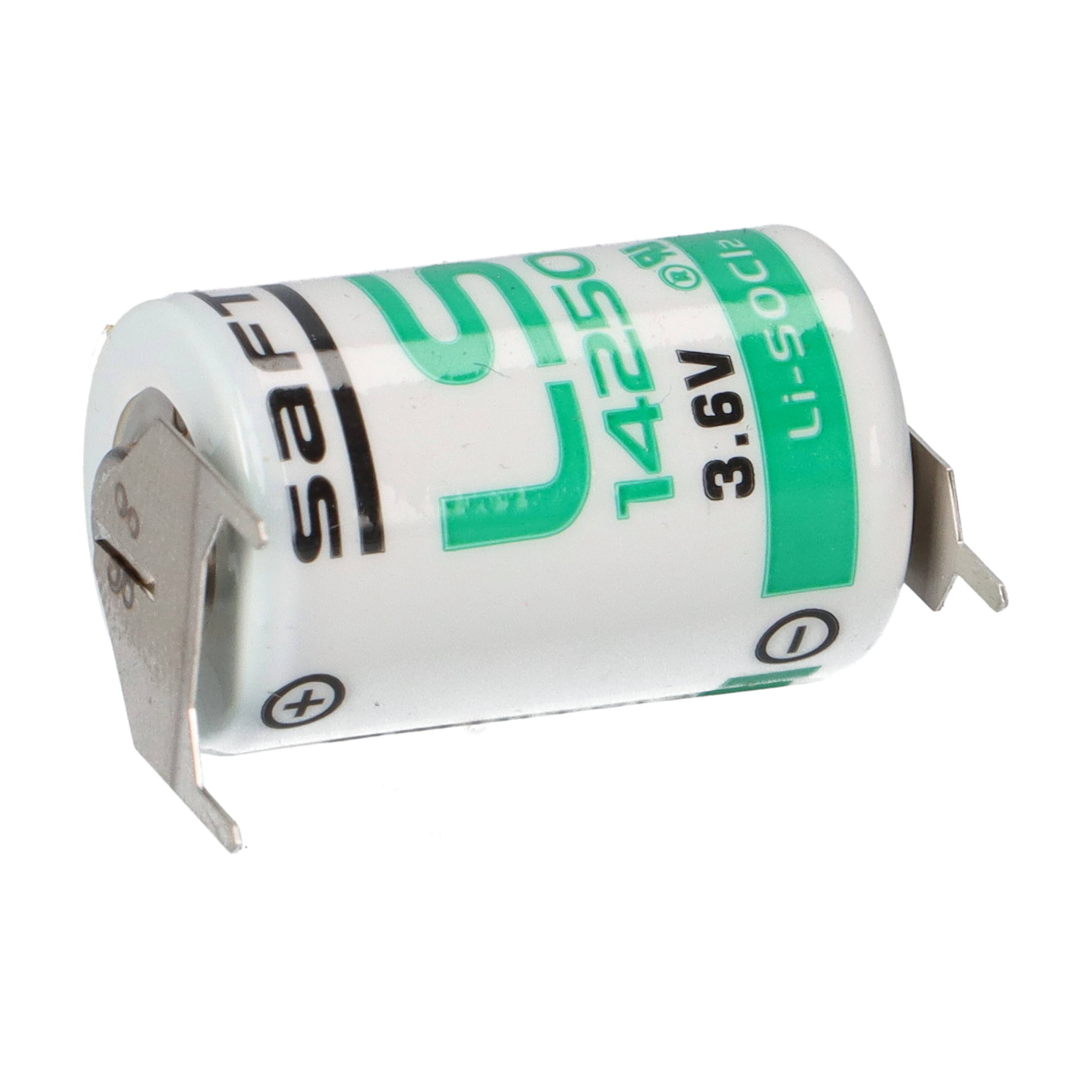 Saft LS14250-3PF 3,6V 1,2Ah 1/2AA Li-SOCl₂ – 3 Printpins ++/-