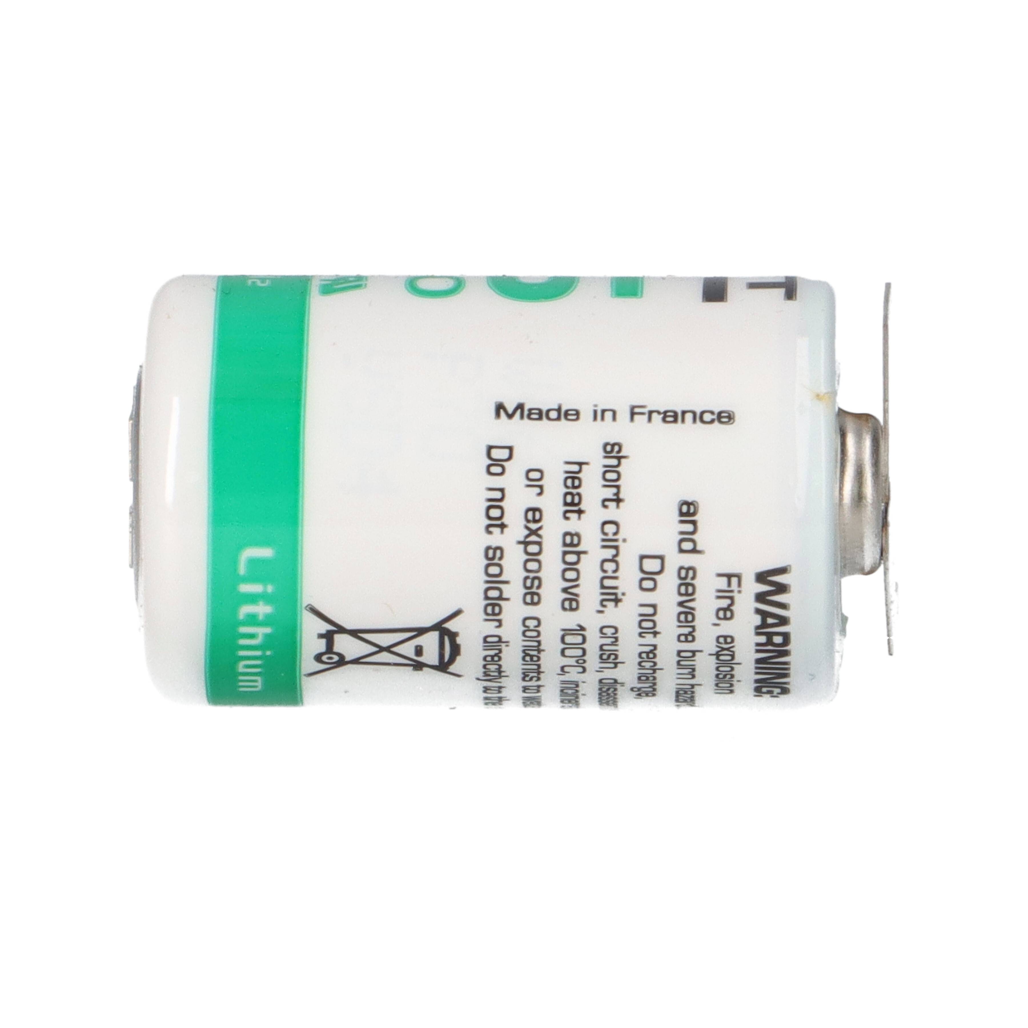 Saft LS14250-3PF 3,6V 1,2Ah 1/2AA Li-SOCl₂ – 3 Printpins ++/-