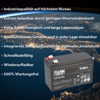 Fiamm Blei-Akku 12FGH36 Pb 12V / 9Ah Faston 6,3 Fiamm Blei-Akku 12FGH36 Pb 12V / 9Ah Faston 6,3