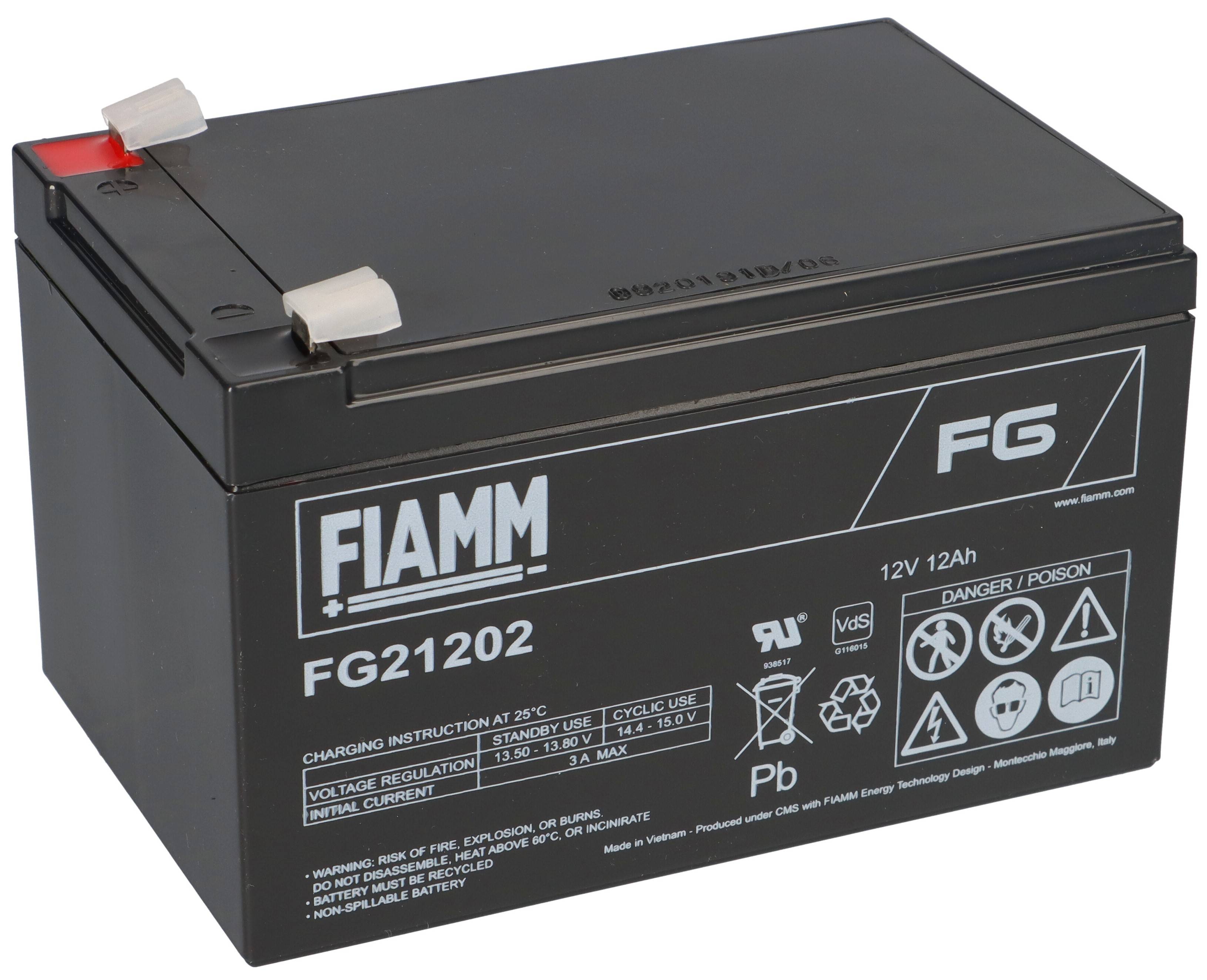 Fiamm Blei-Akku FG21202 Pb 12V / 12Ah Faston 6,3