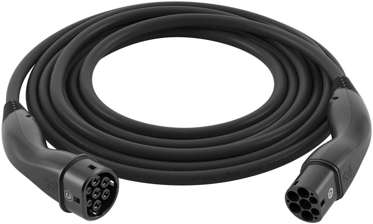 LAPP Mobility E-Auto Ladekabel Typ 2, 10 m, 22 kW, 32 A, 3-phasig Mode 3, IP55, schwarz