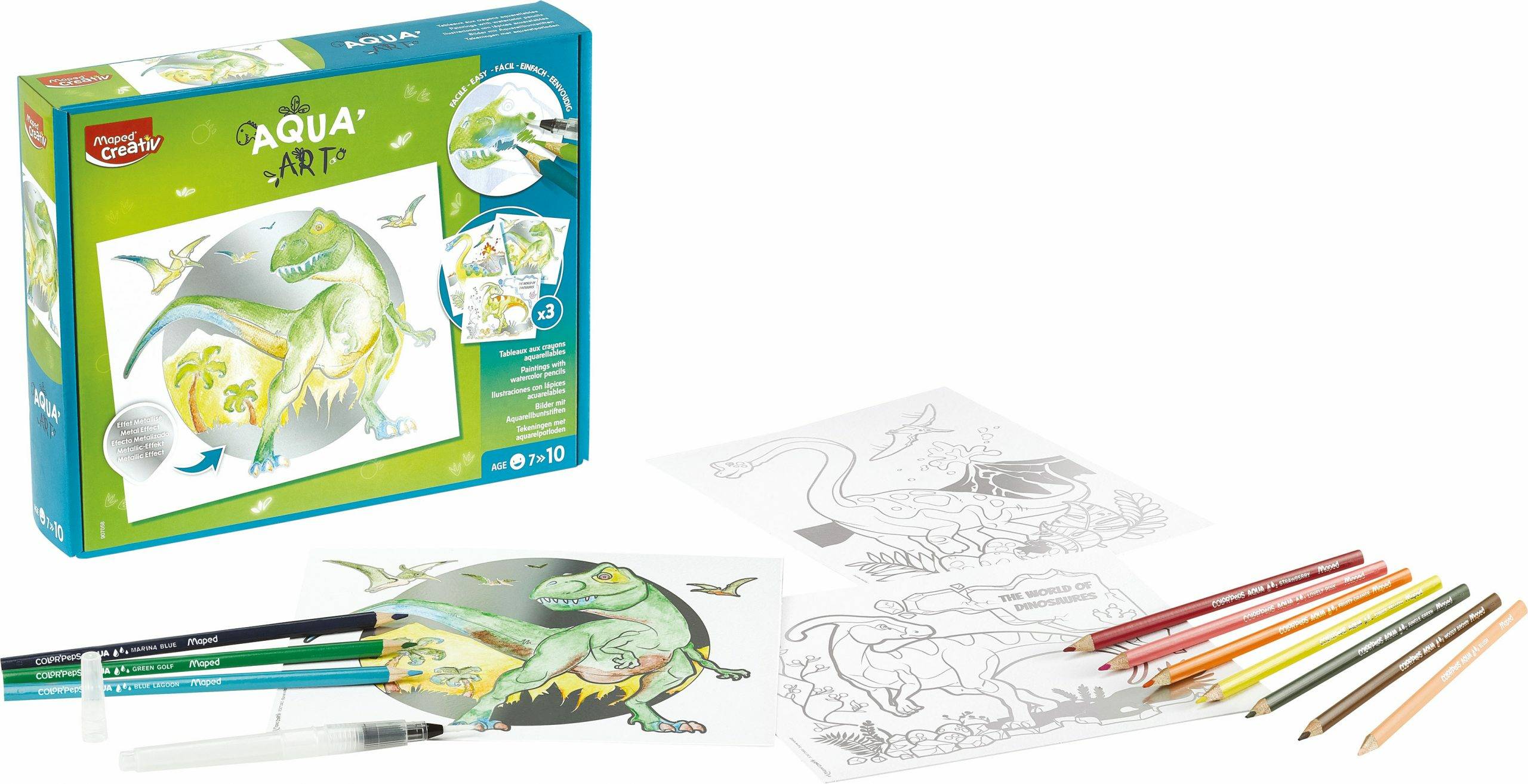 Maped Aqua Art, 3 Seiten, Junge/Mädchen, Bleistifte enthalten, Bilder-Set zum Ausmalen