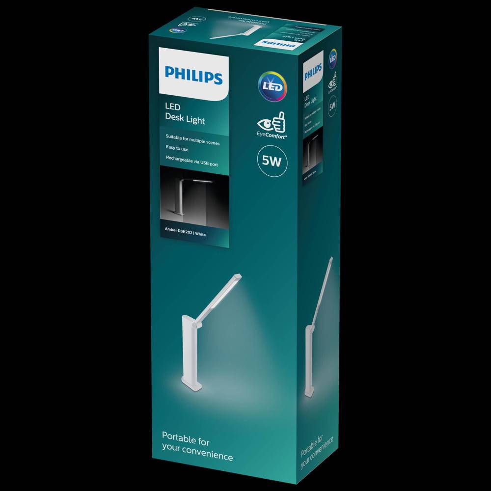 PHILIPS - Amber Akku-Tischleuchte USB 5W weiß 120lm