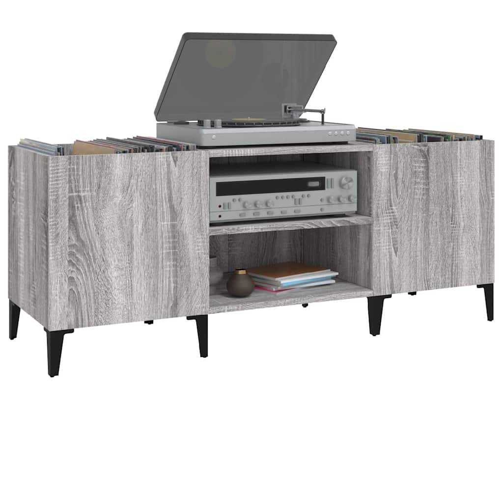 vidaXL Plattenschrank Grau Sonoma 121x38x48 cm Holzwerkstoff
