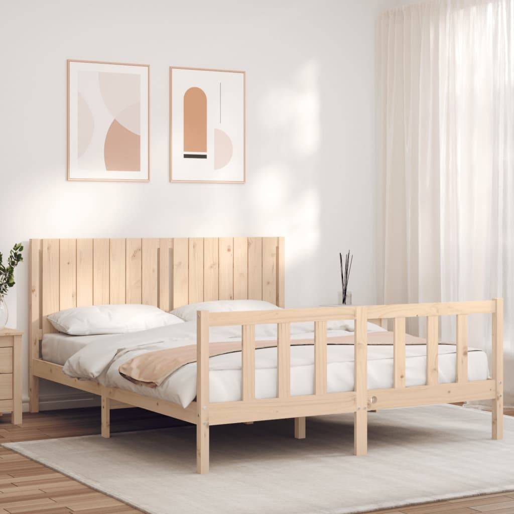 vidaXL Massivholzbett ohne Matratze 160x200 cm Kiefernholz