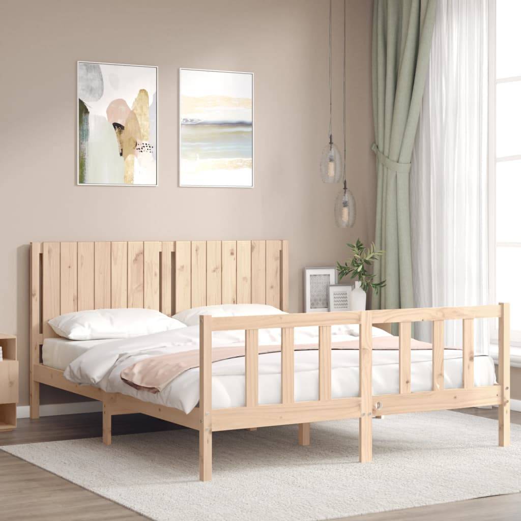 vidaXL Massivholzbett ohne Matratze 160x200 cm Kiefernholz