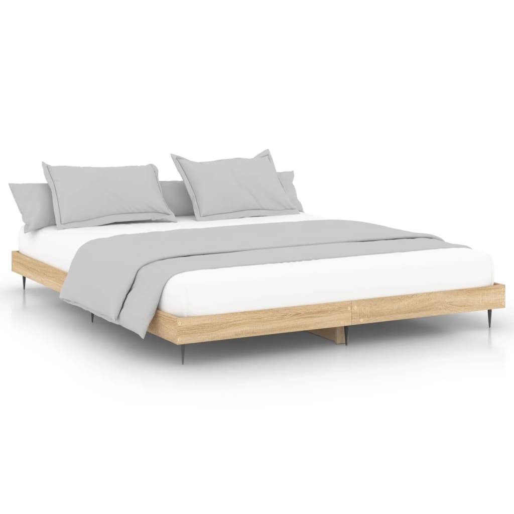 vidaXL Bettgestell ohne Matratze Sonoma-Eiche 140x200 cm Holzwerkstoff