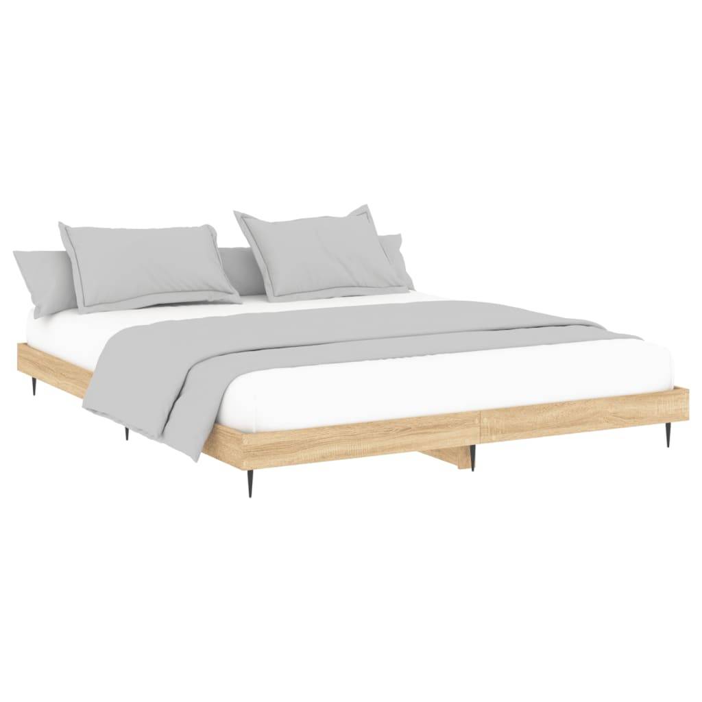 vidaXL Bettgestell ohne Matratze Sonoma-Eiche 140x200 cm Holzwerkstoff