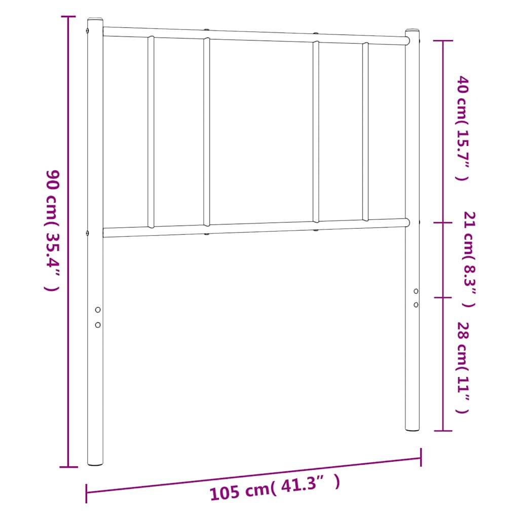 vidaXL Kopfteil Metall Schwarz 100 cm
