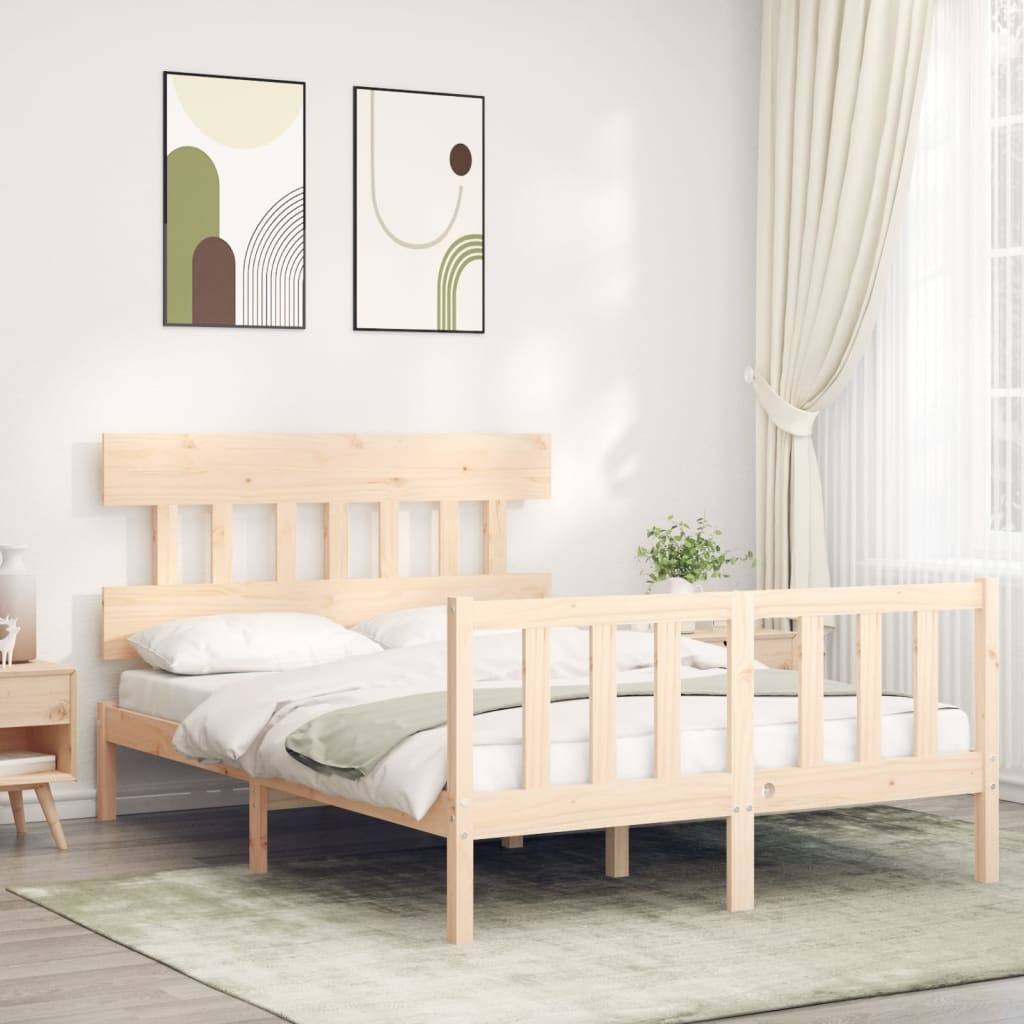 vidaXL Massivholzbett ohne Matratze 140x200 cm Kiefernholz