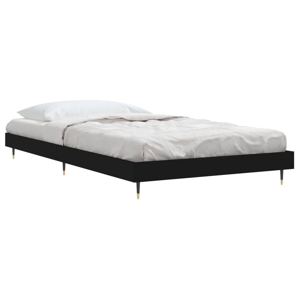 vidaXL Bettgestell Schwarz 90x200 cm Holzwerkstoff